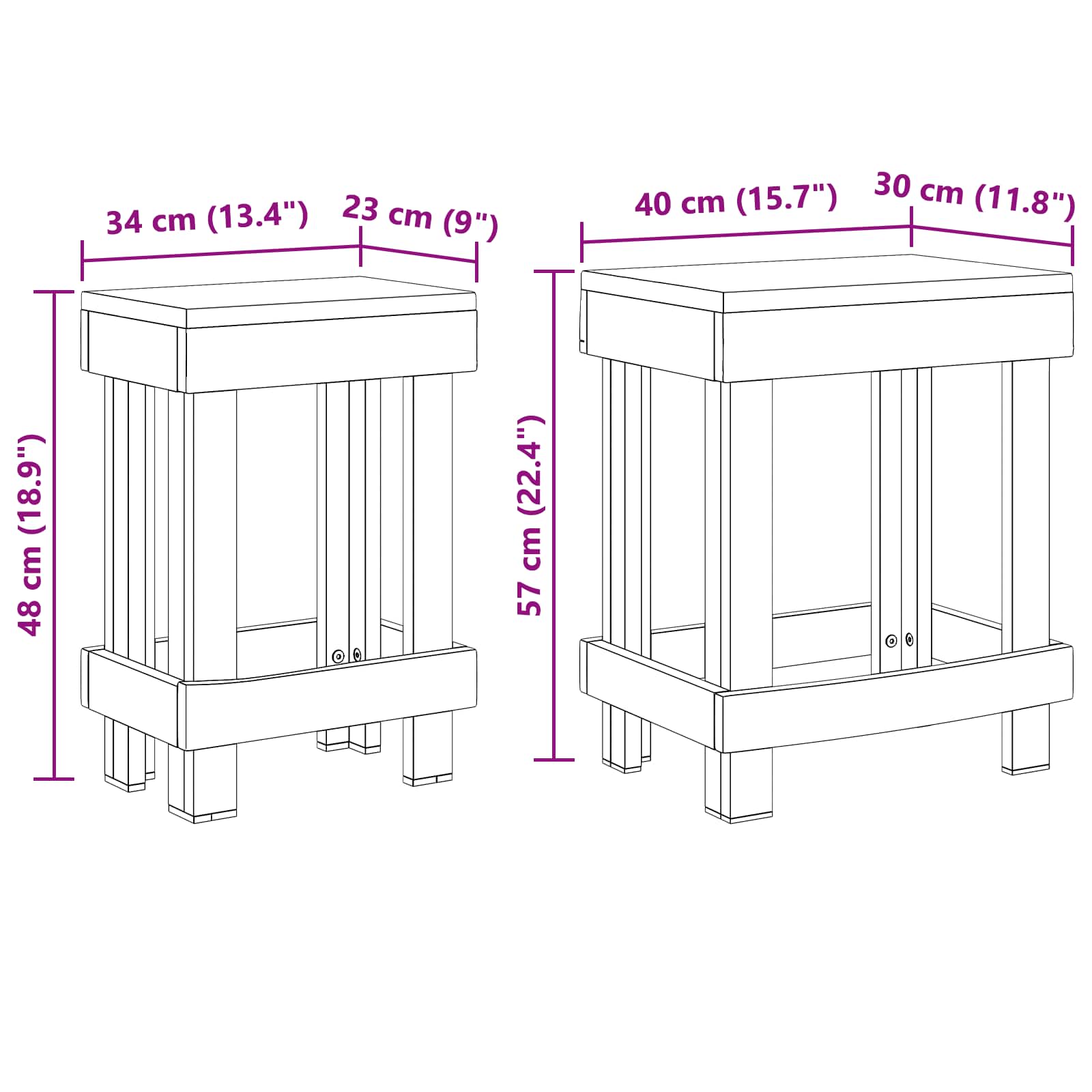 Supporto per piante 2 pz Marrone 70 x 11 x 27 cm