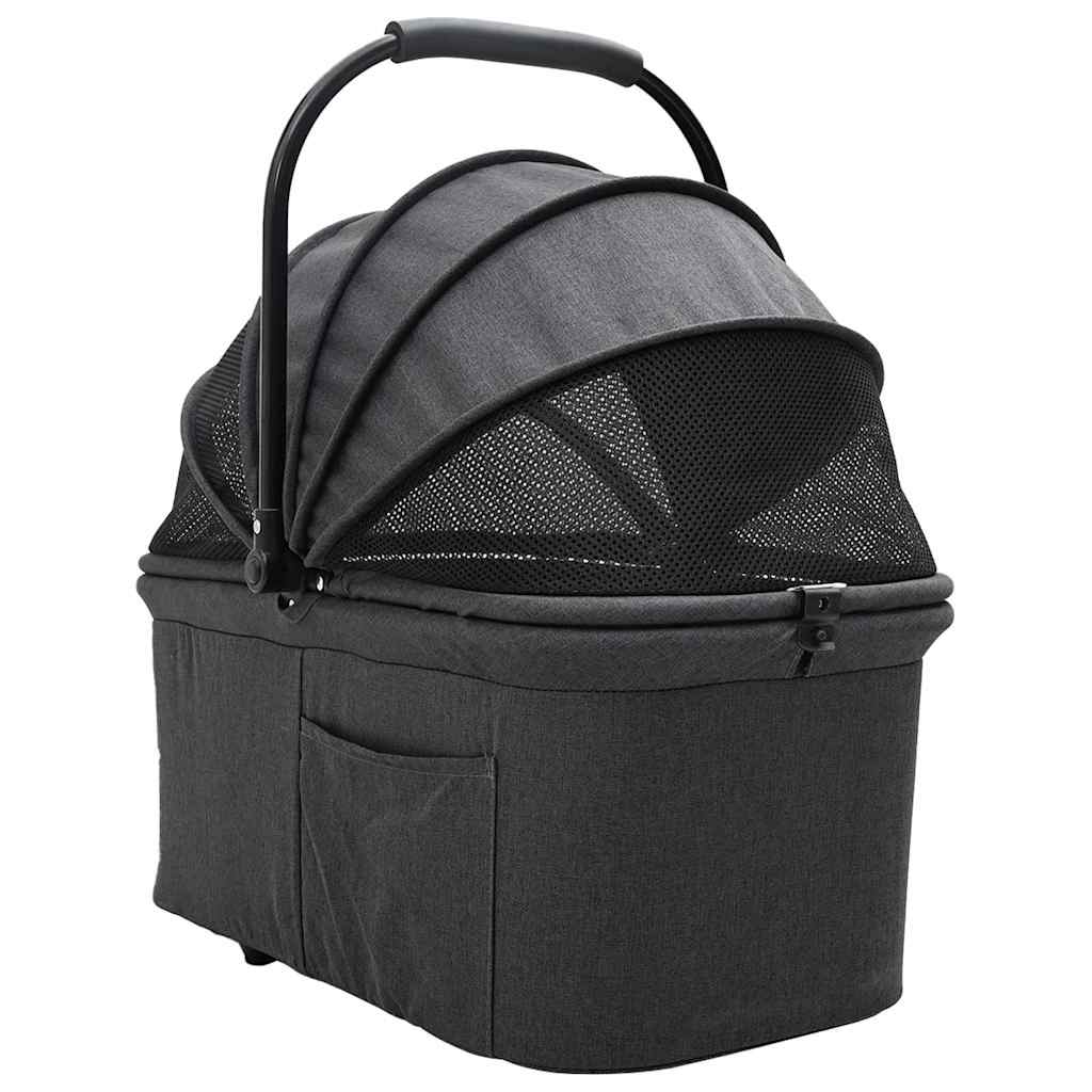 Passeggino pieghevole per animali Nero 78 x 54 x 101 cm