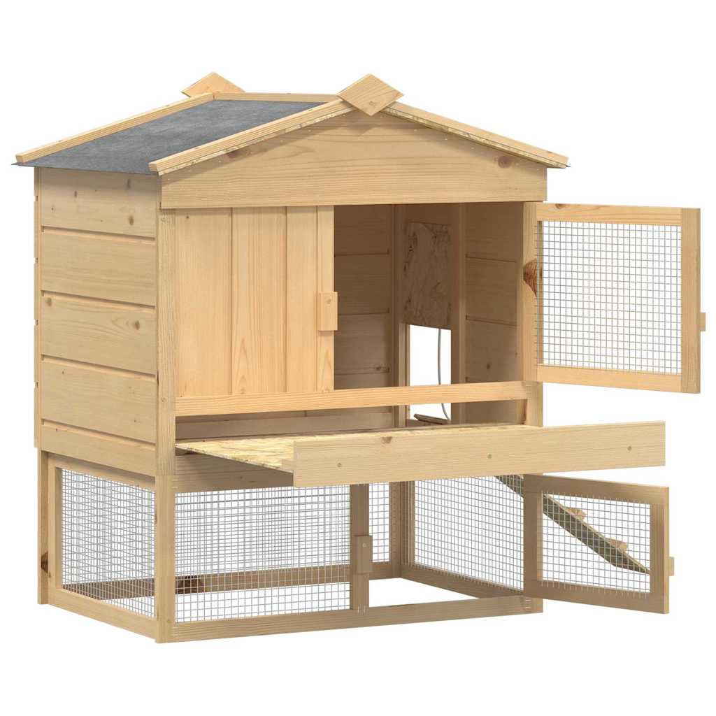 Pollaio Marrone 75 x 60 x 89 cm Legno Massello di Pino