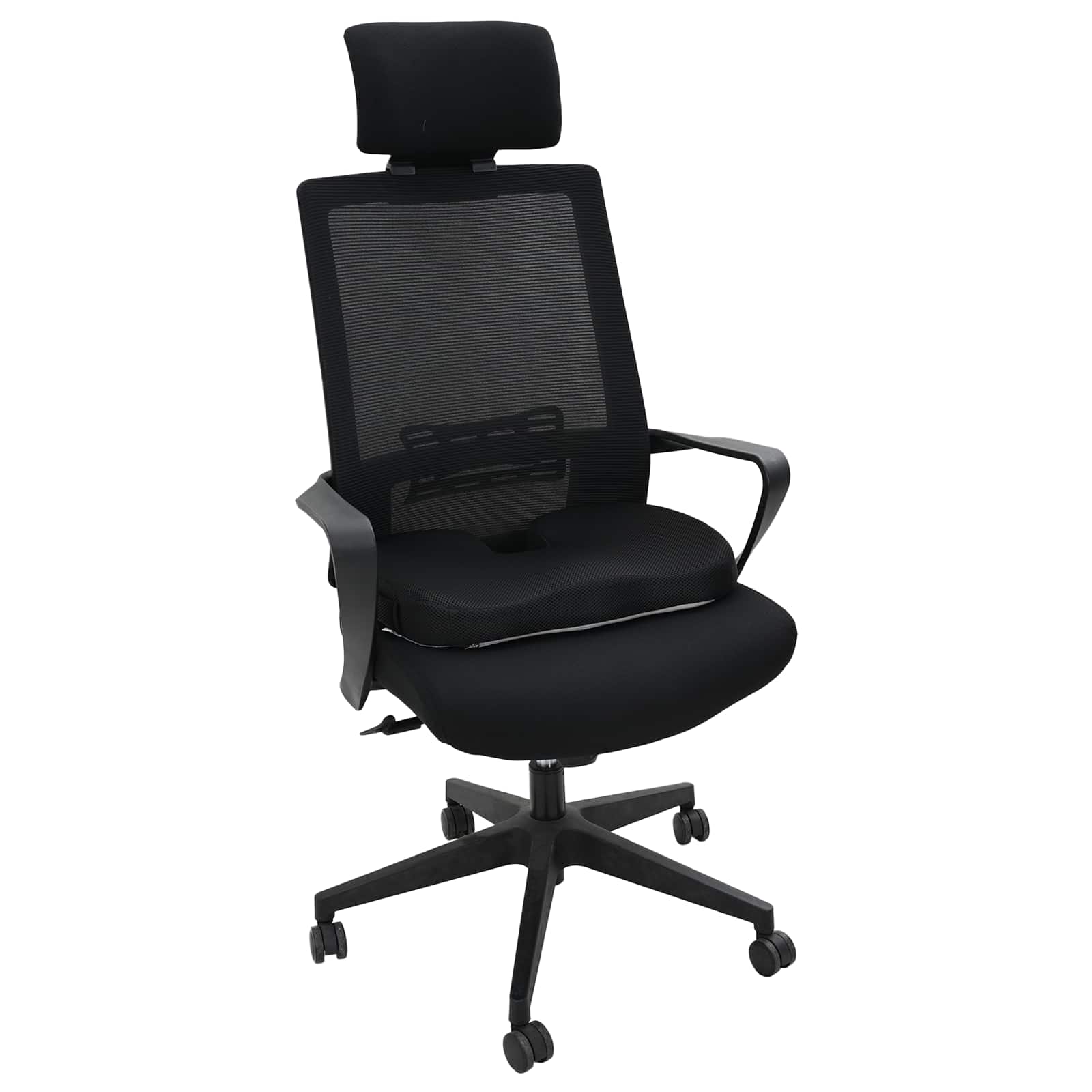 Cuscino per la seduta Schiuma Memory Nero 47 x 36,5 x 8 cm