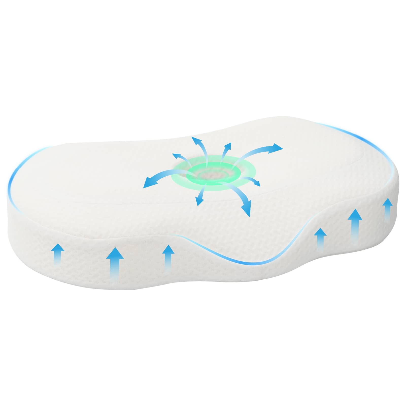 Cuscino cervicale Bianco Schiuma Memory 53 x 35 x 11 cm