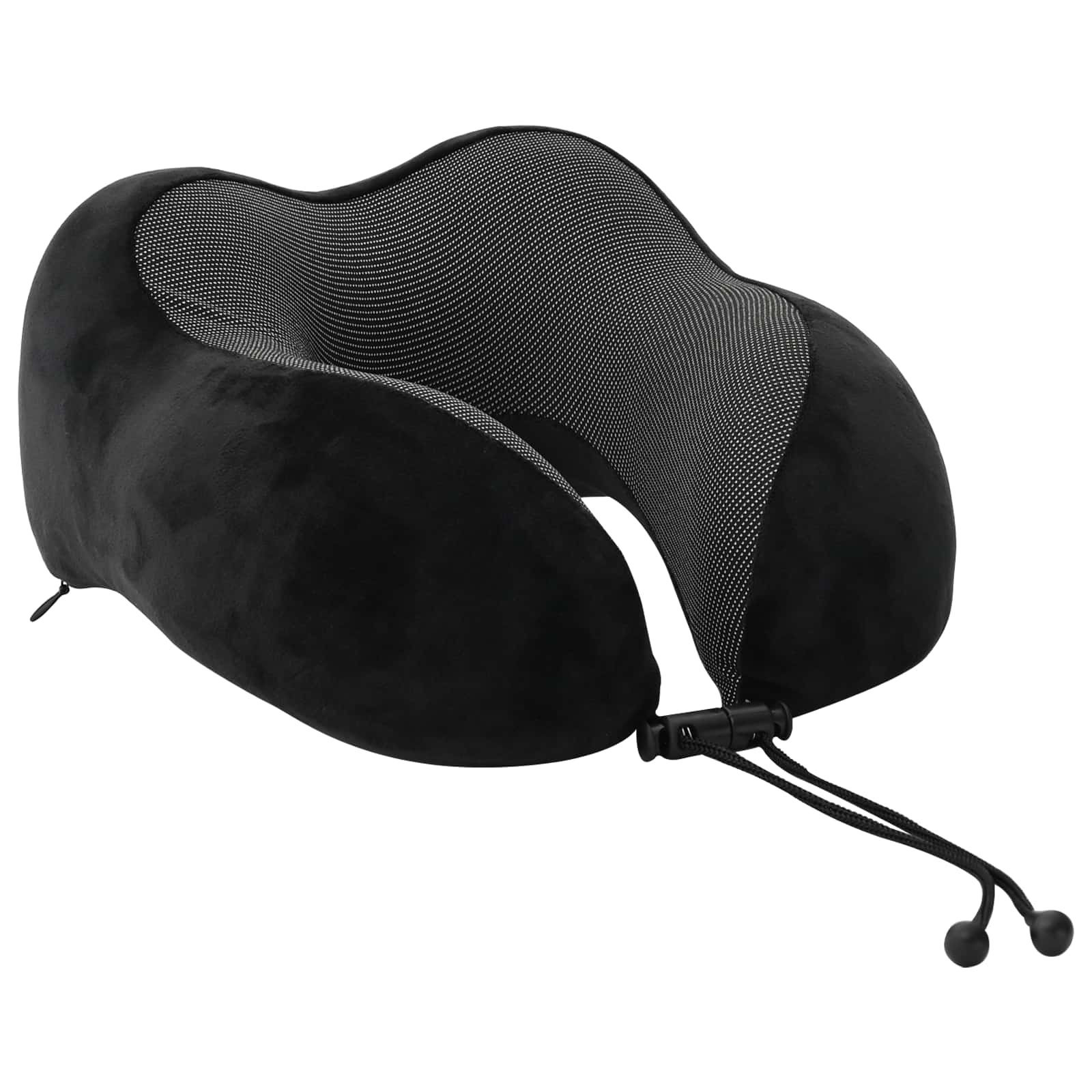 Cuscino da viaggio per il collo Nero Schiuma Memory