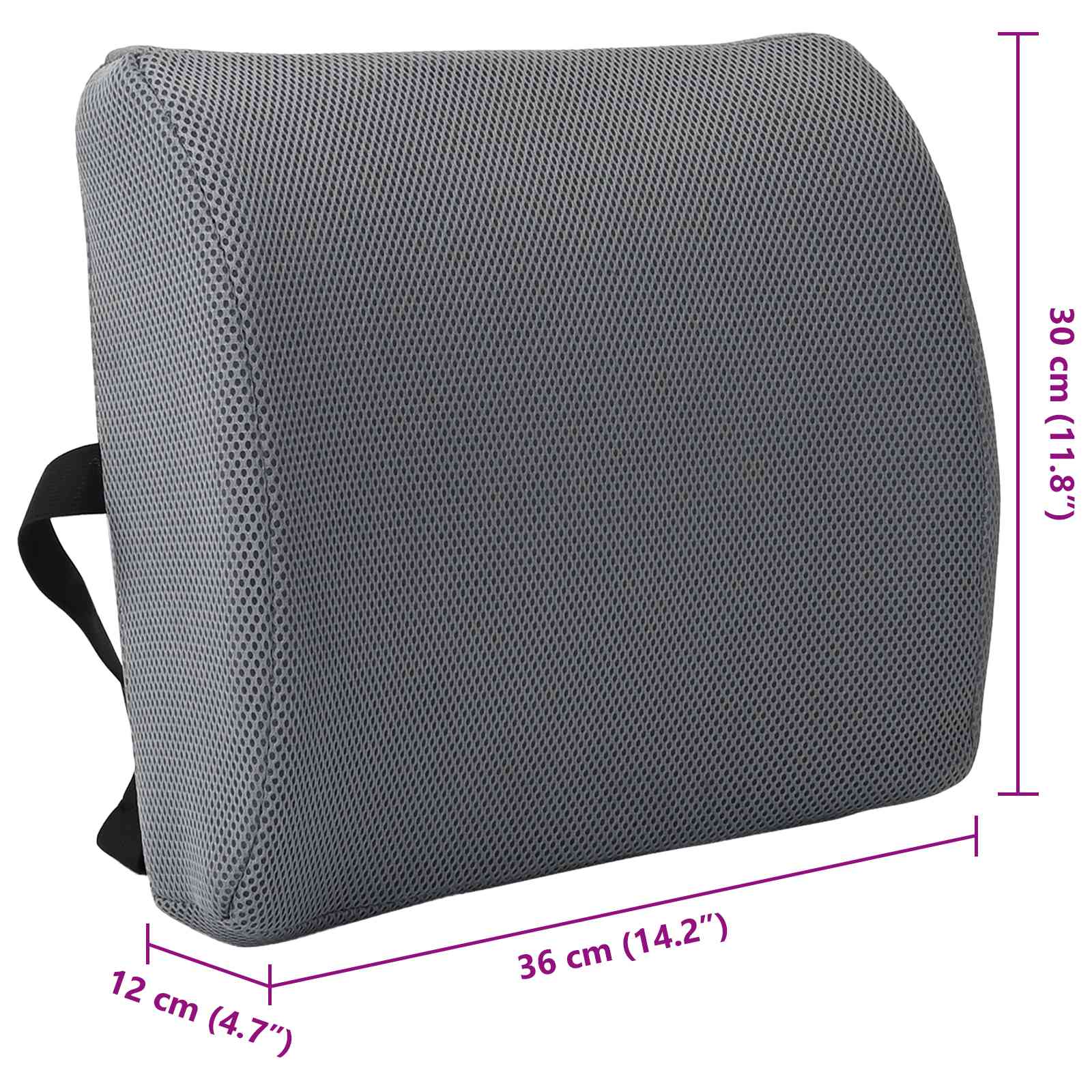 Cuscino lombare Grigio Schiuma Memory 36 x 30 x 12 cm