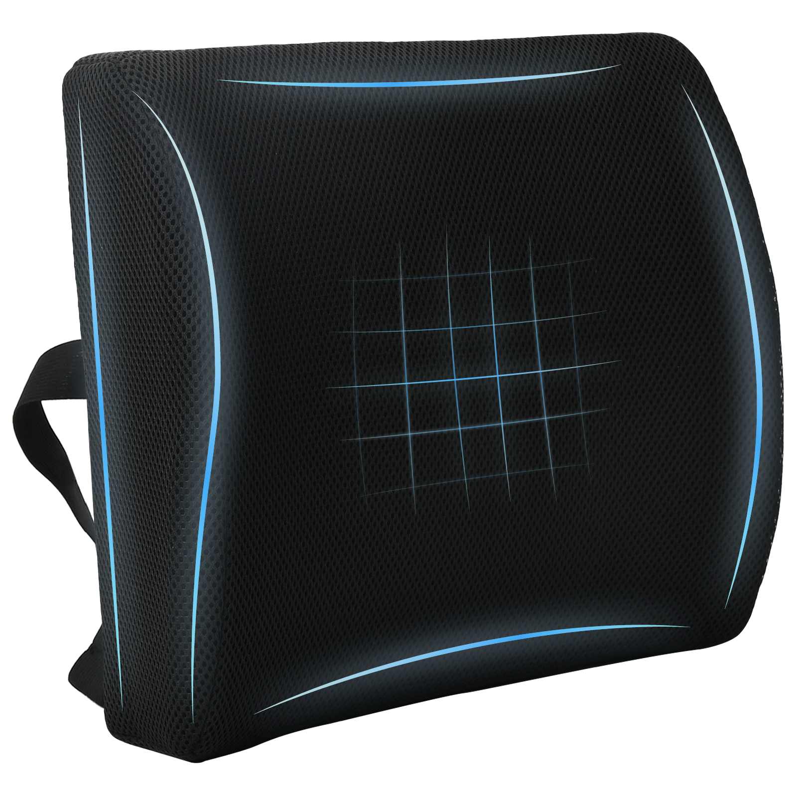 Cuscino lombare Nero Schiuma Memory 35,5 x 30 x 12 cm
