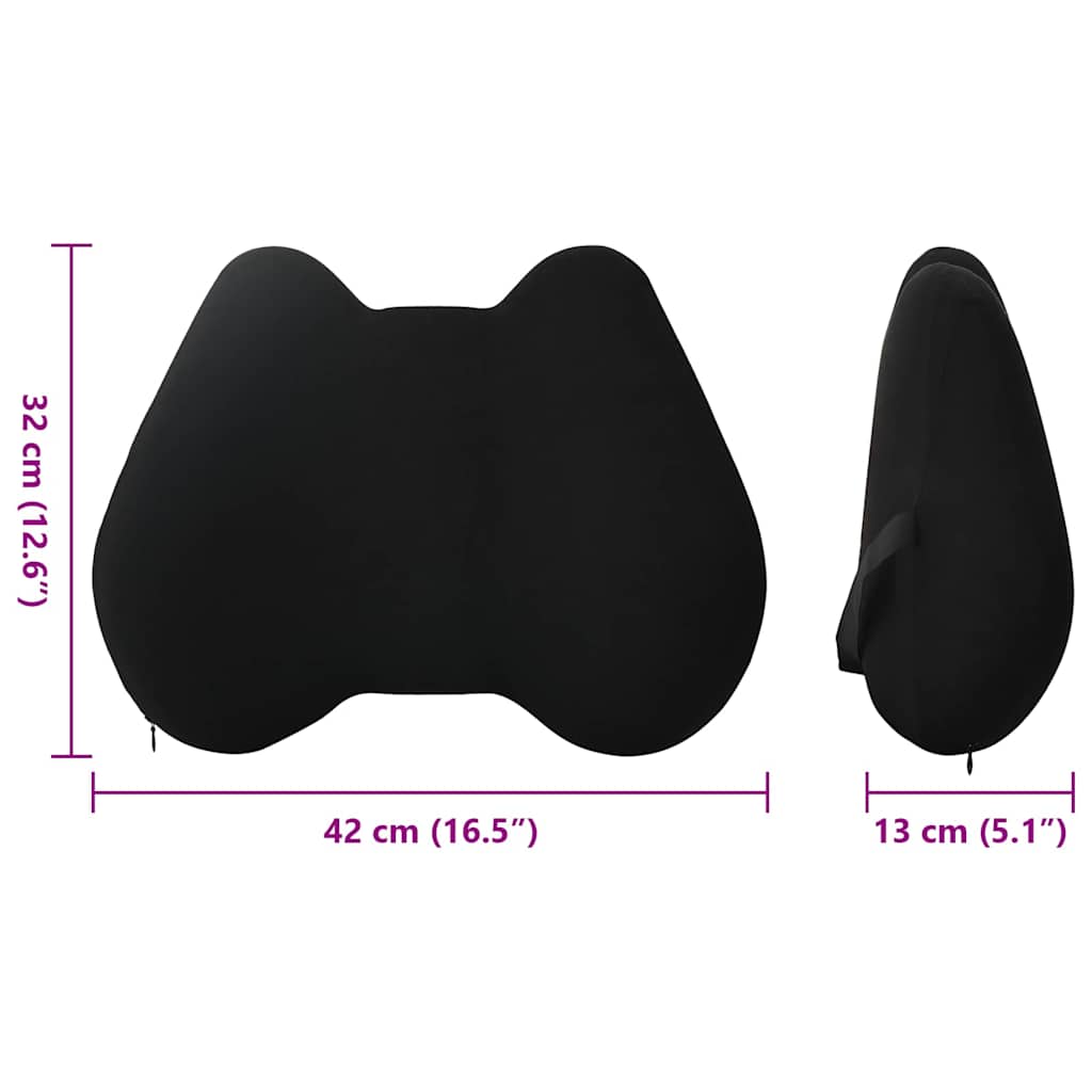 Cuscino lombare Nero Schiuma Memory 40 x 32 x 13 cm
