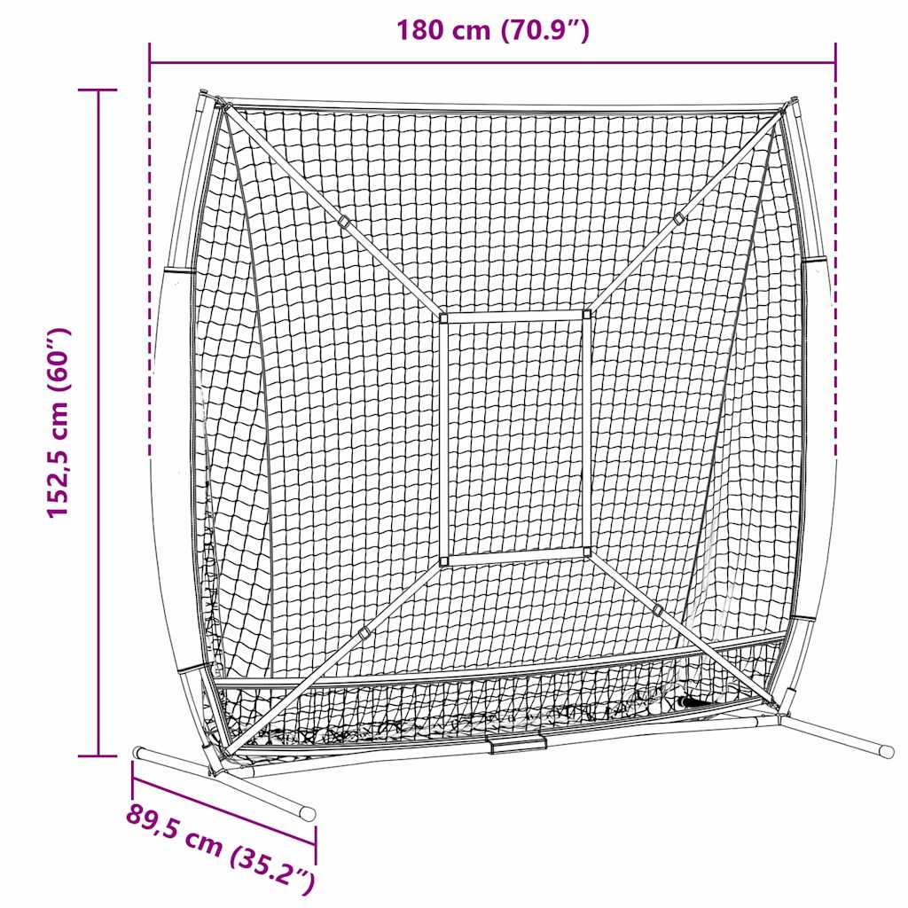 Rete da pratica per baseball 180 x 89,5 x 152,5 cm