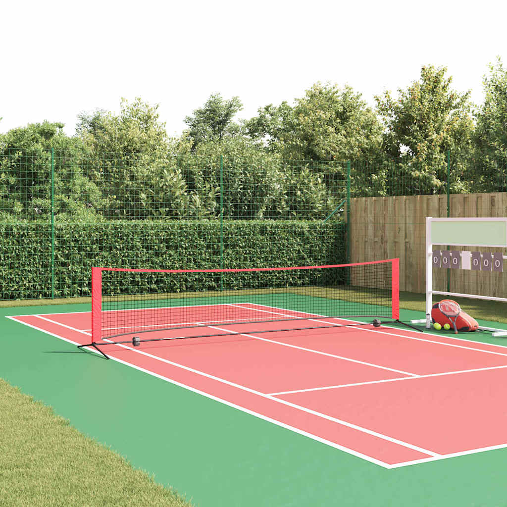 Rete da tennis Nero e Rosso 396 x 92 x 87 cm Poliestere