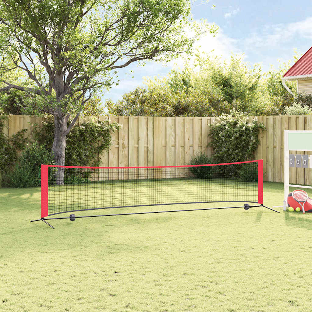 Rete da tennis Nero e Rosso 396 x 92 x 87 cm Poliestere