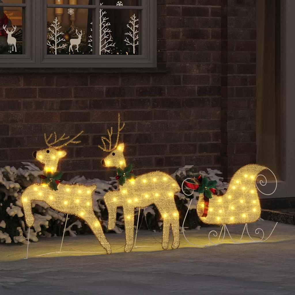 Renne LED 3 pz Bianco caldo 43 x 18 x 66 cm Tessuto