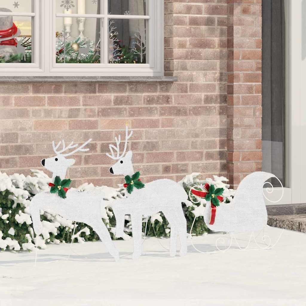 Renne LED 3 pz Bianco Freddo 43 x 18 x 66 cm Tessuto
