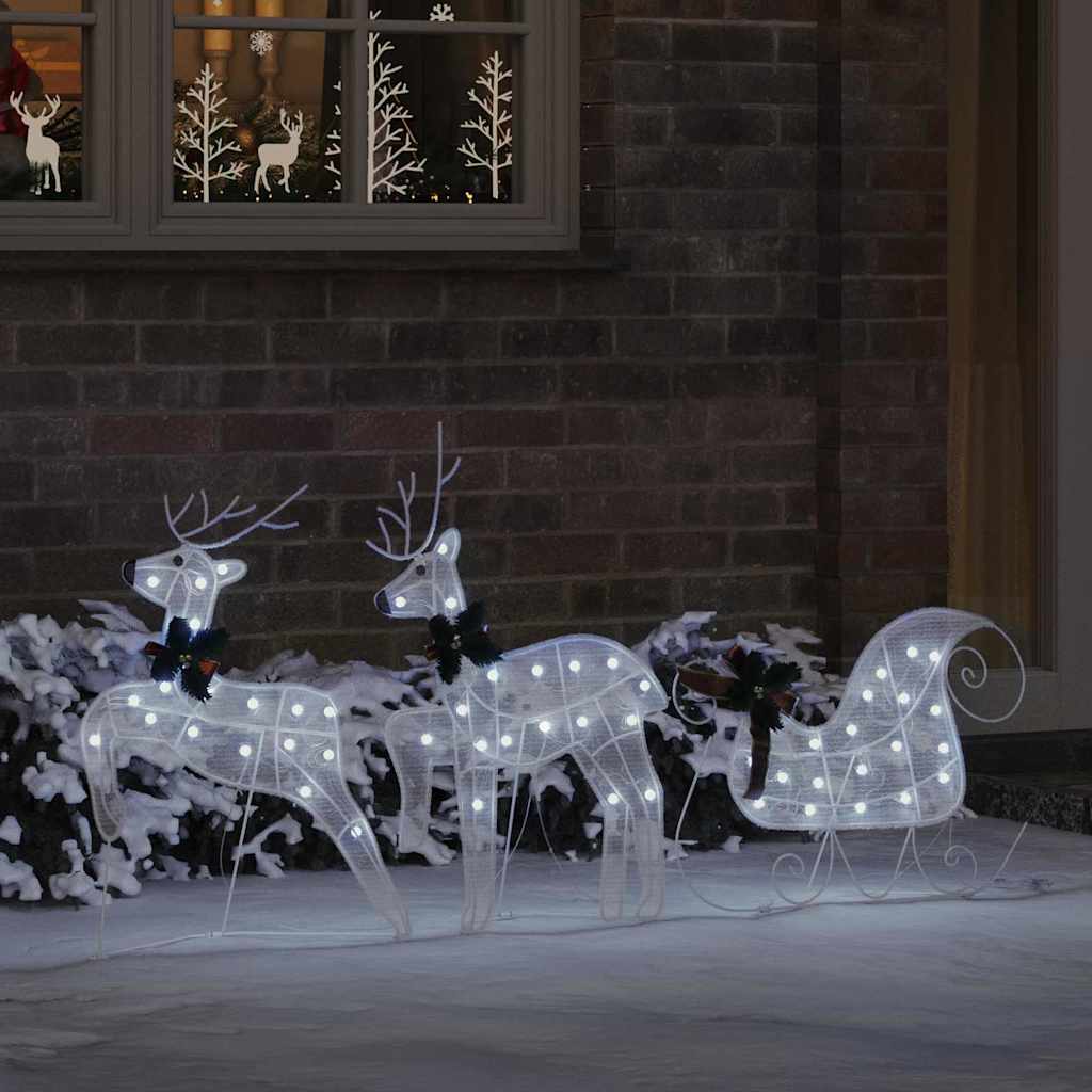 Renne LED 3 pz Bianco Freddo 43 x 18 x 66 cm Tessuto