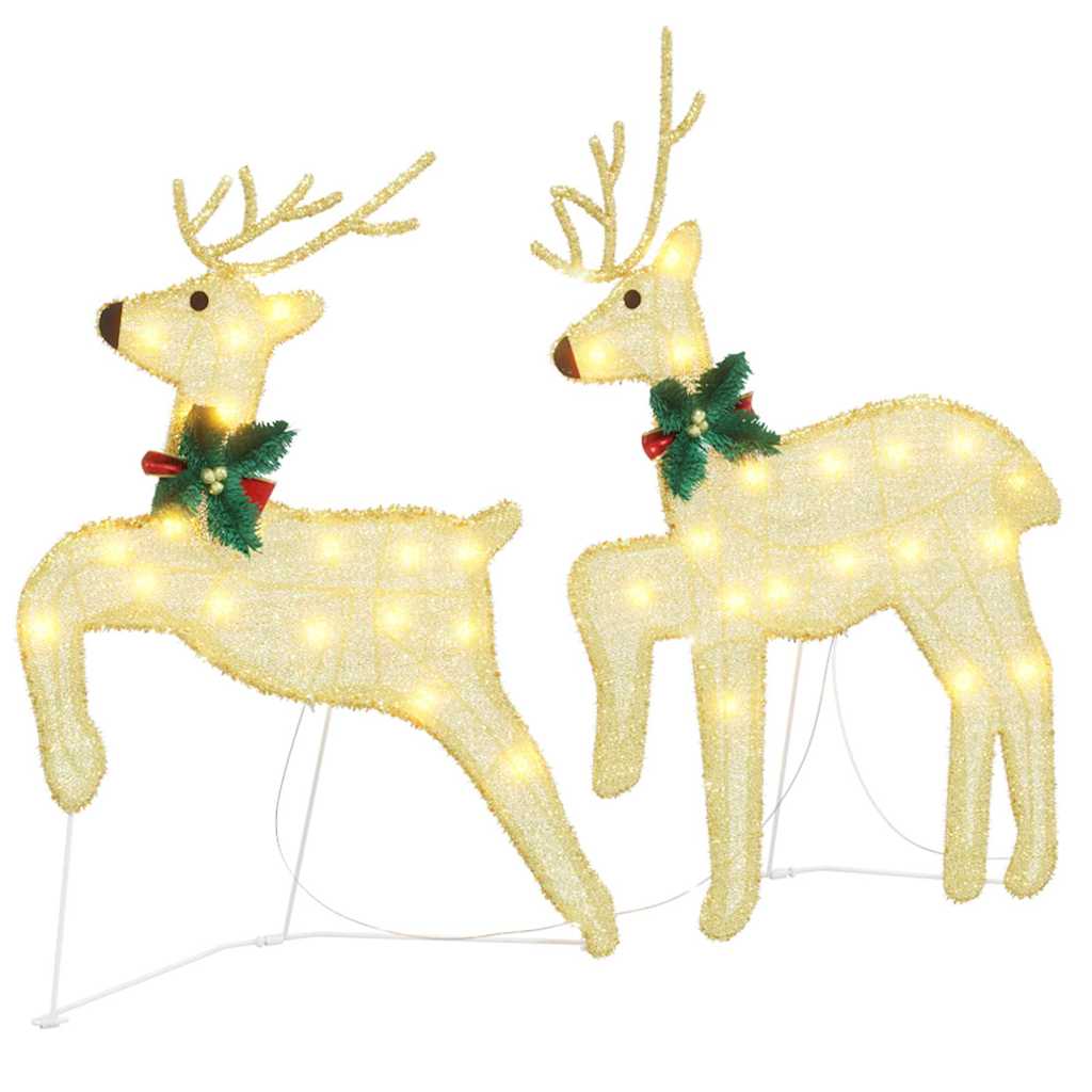 Renne LED 2 pz Bianco caldo 45 x 19 x 65 cm Tessuto