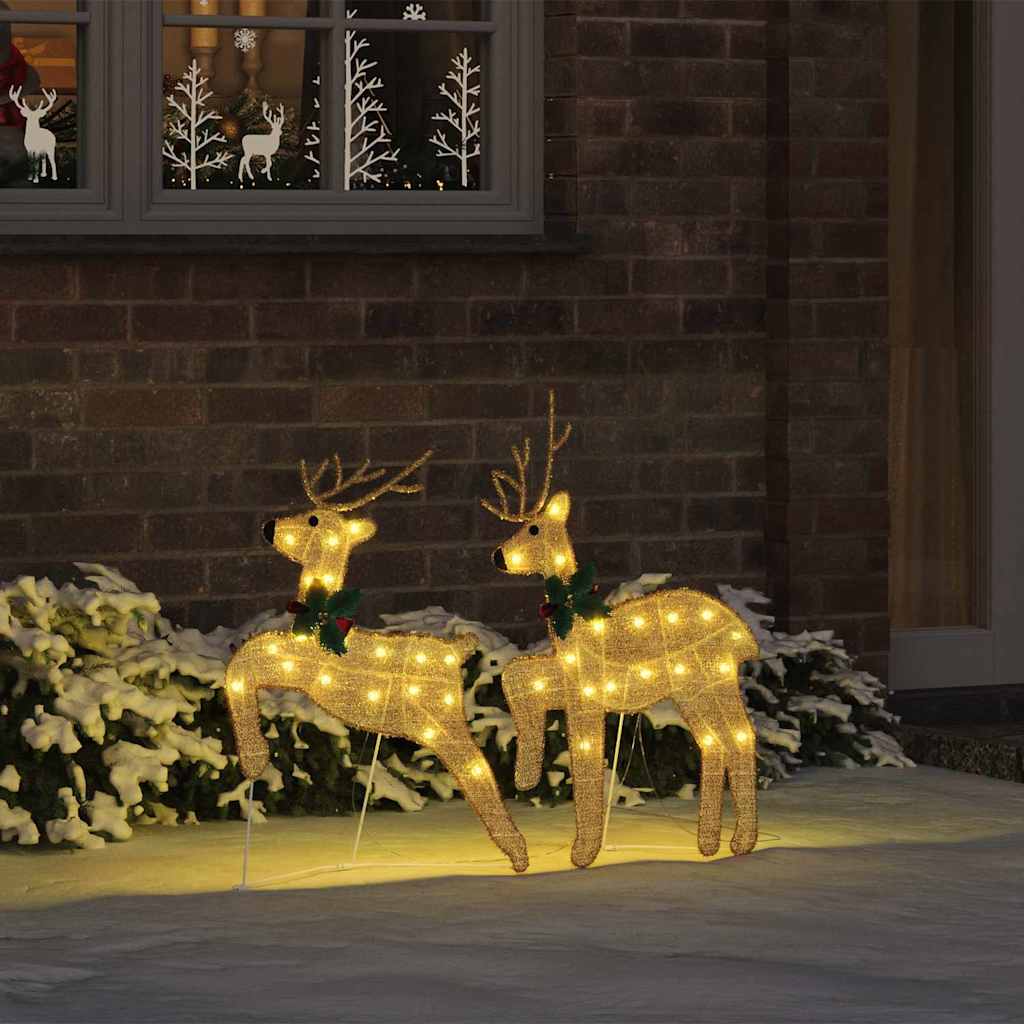 Renne LED 2 pz Bianco caldo 45 x 19 x 65 cm Tessuto