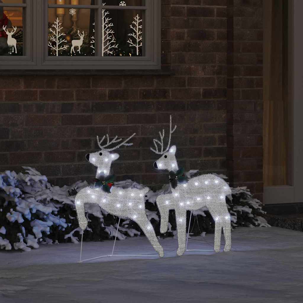 Renne LED 2 pz Bianco Freddo 45 x 19 x 65 cm Tessuto