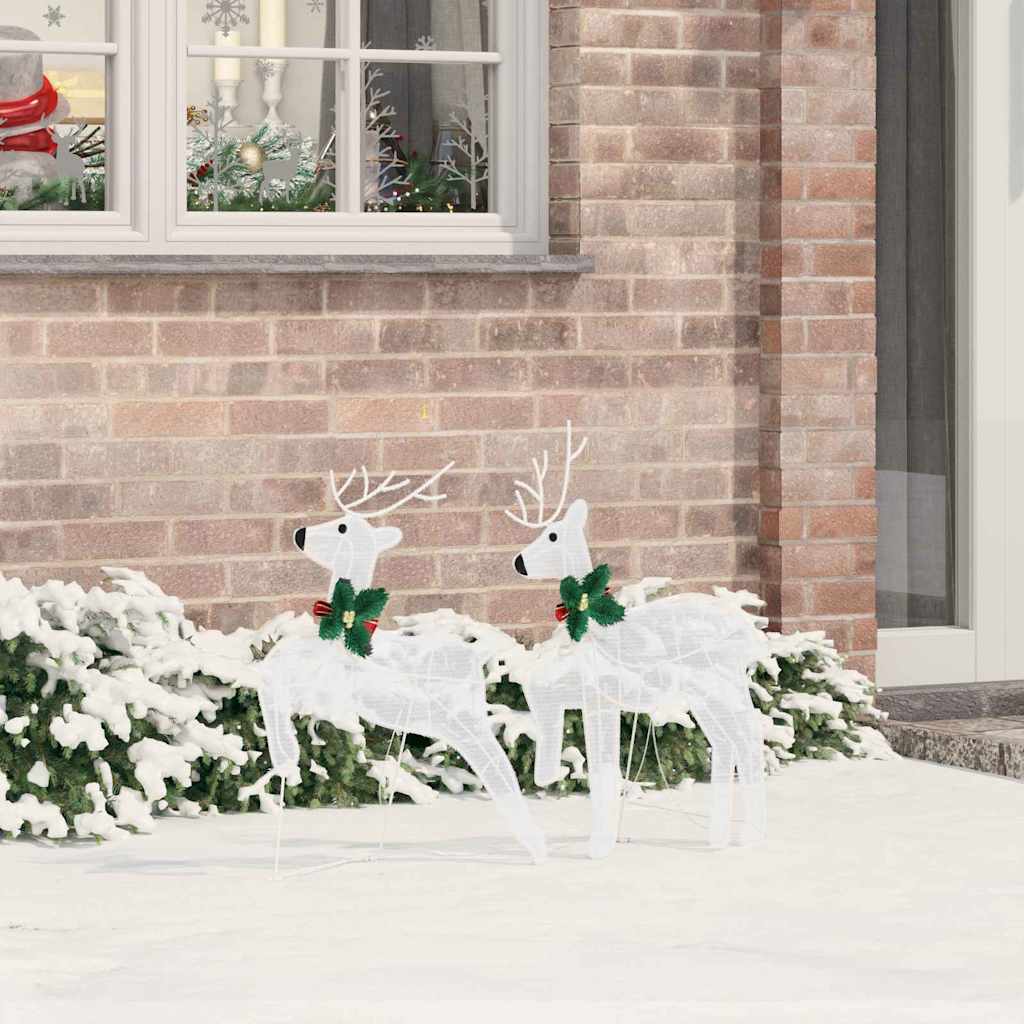 Renne LED 2 pz Bianco Freddo 45 x 19 x 65 cm Tessuto