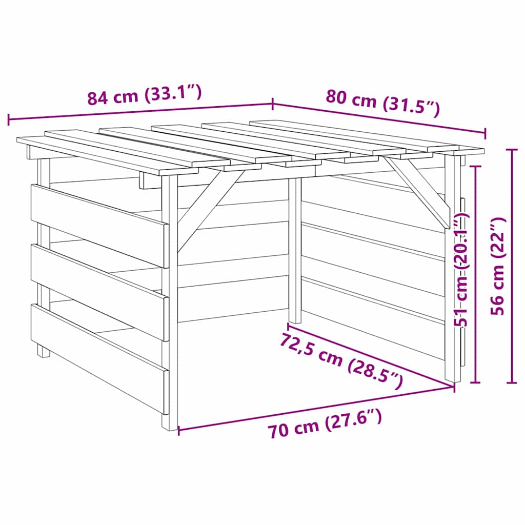 Garage per tosaerba Marrone 84 x 80 x 56 cm
