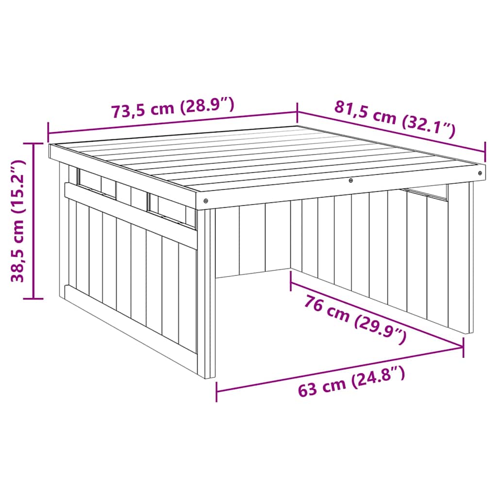 Garage per tosaerba Marrone 73.5 x 81.5 x 38.5 cm