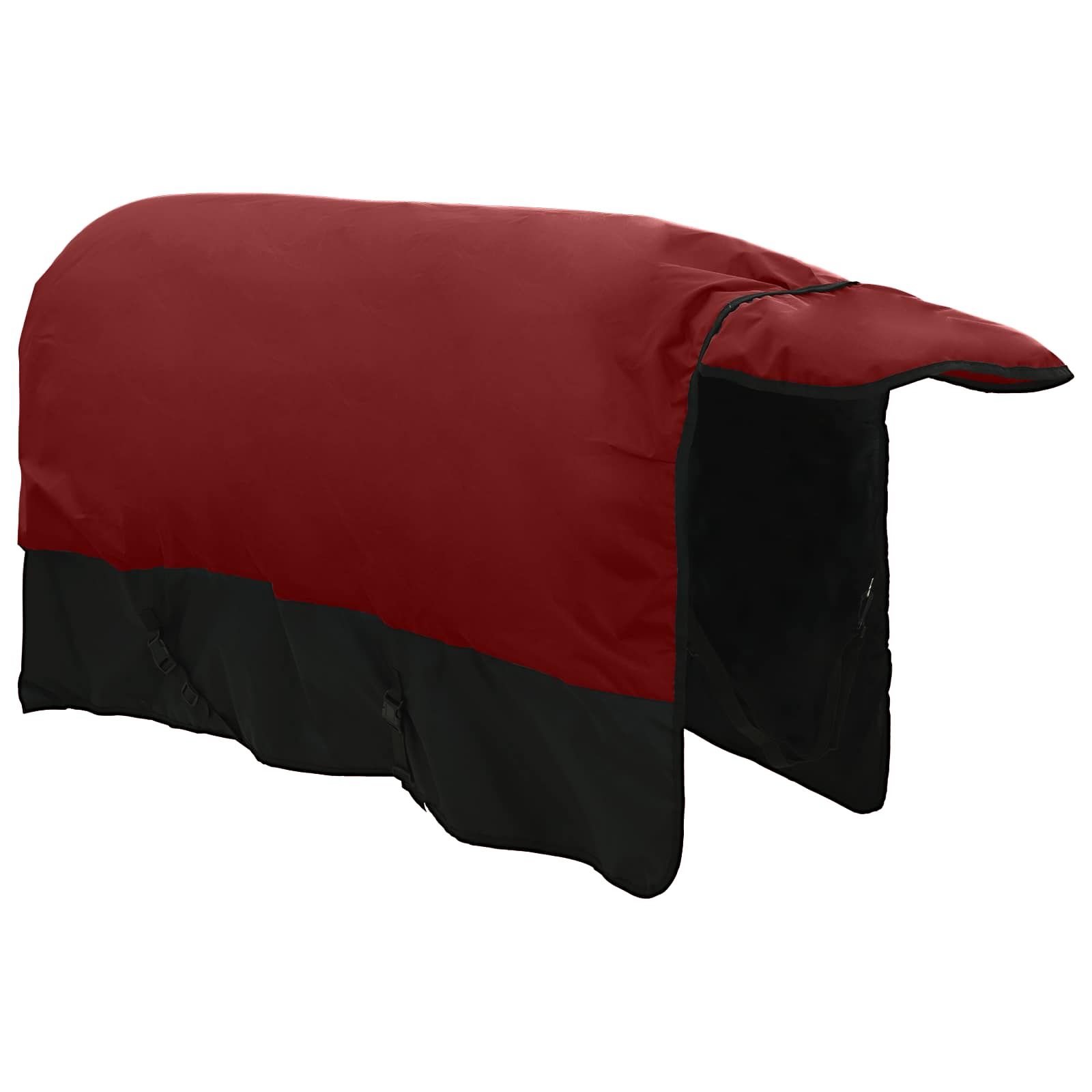 Coperta per Cavalli Bordeaux e Nero 155 cm Poliestere