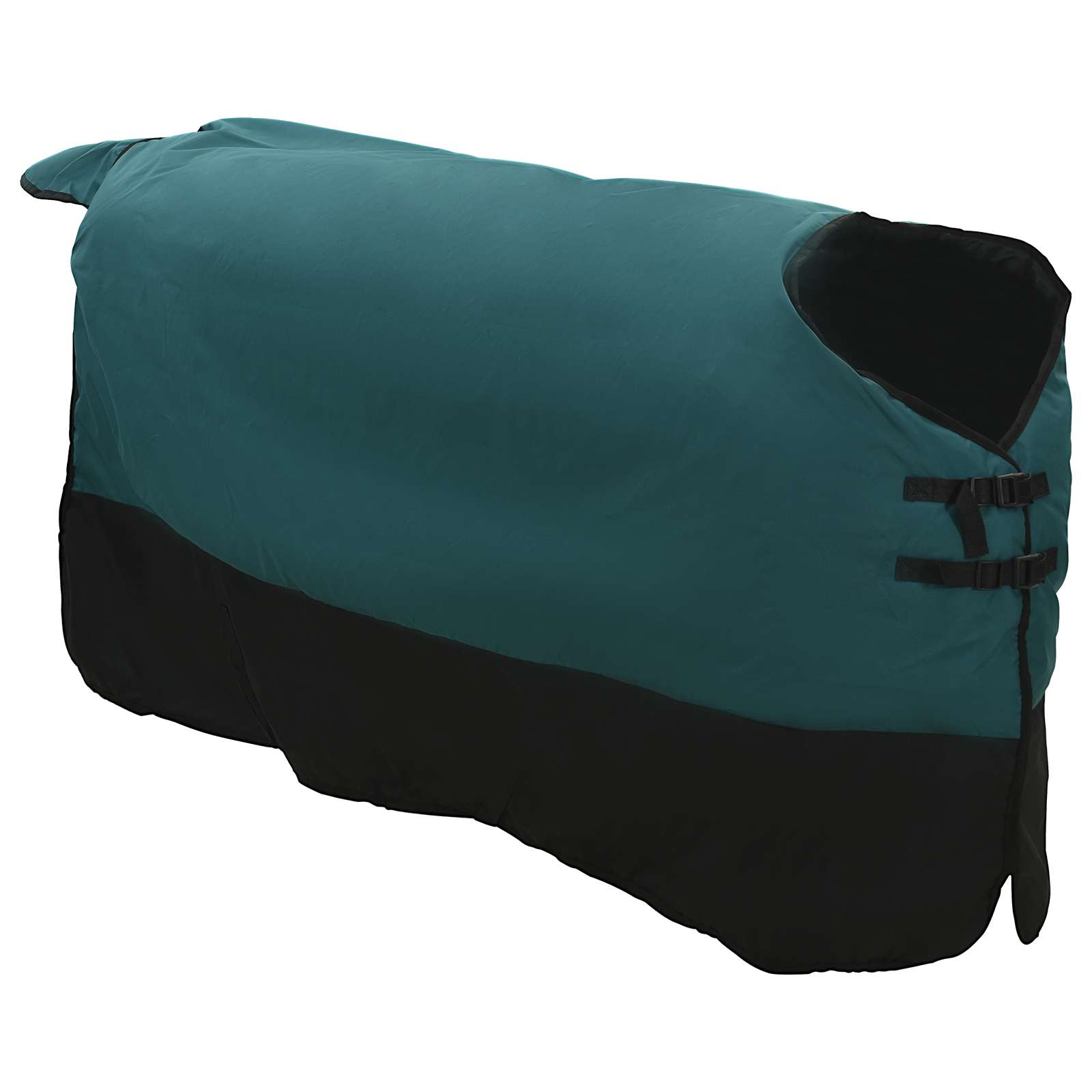 Coperta per Cavalli Verde Scuro e Nero 115 cm Poliestere