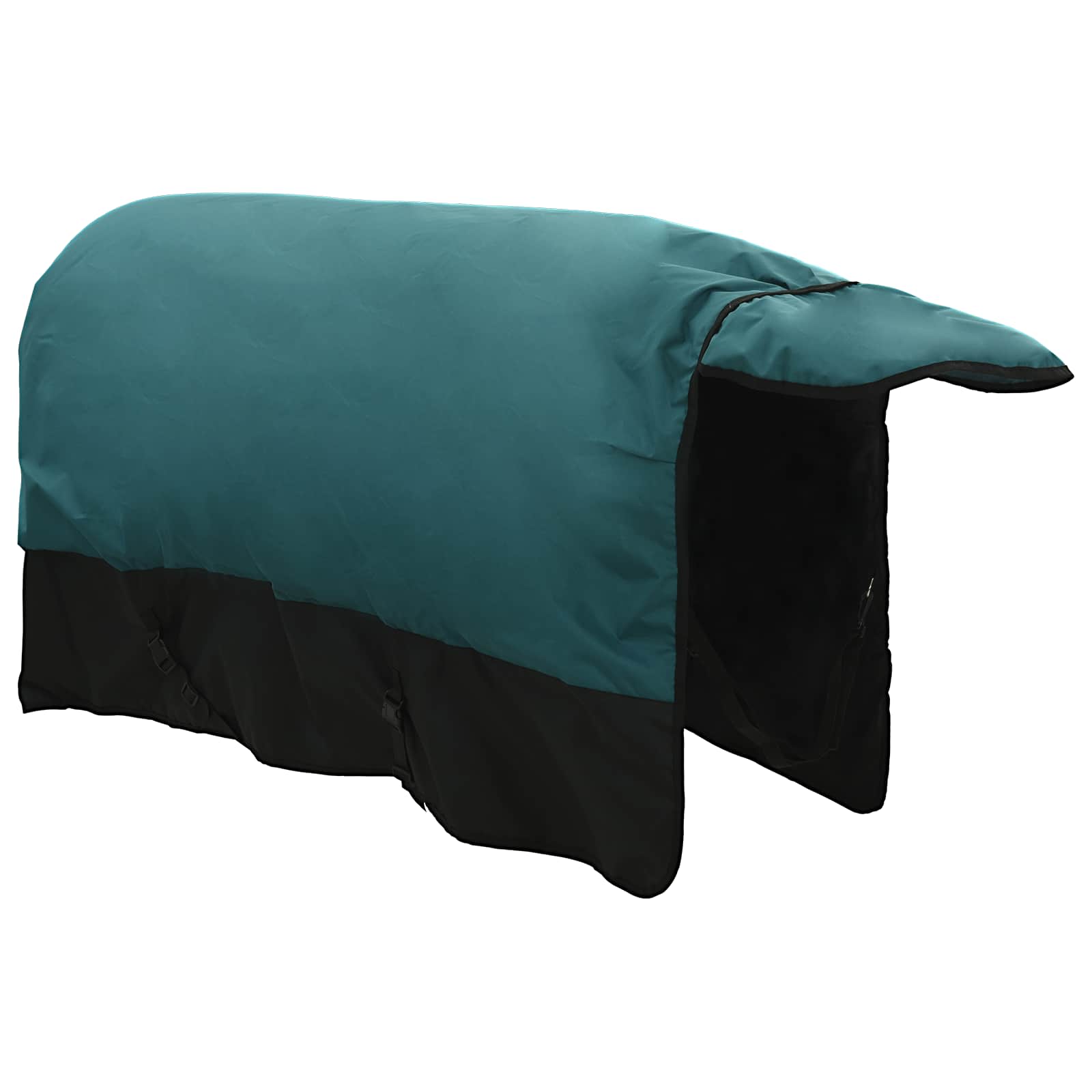 Coperta per Cavalli Verde Scuro e Nero 125 cm Poliestere