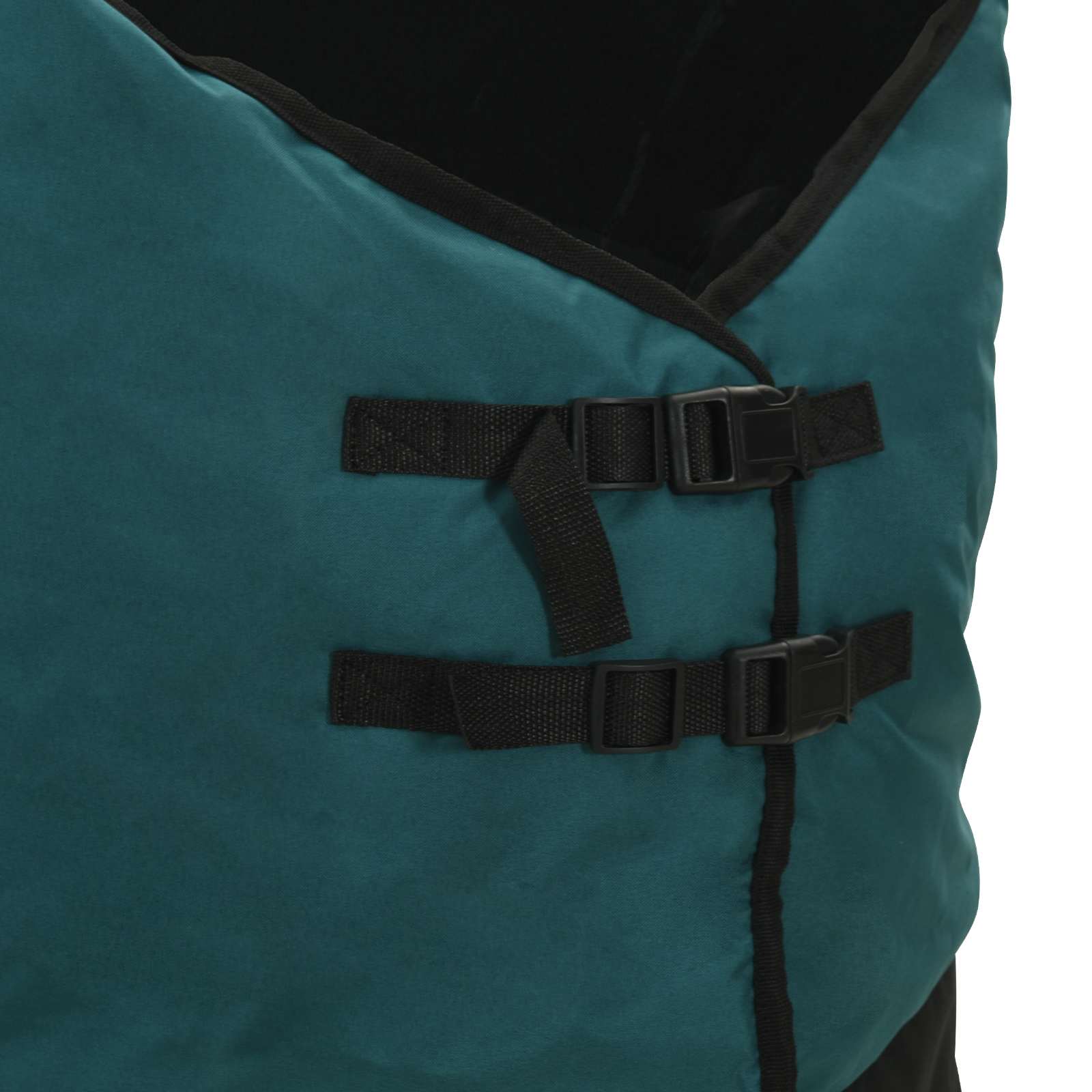 Coperta per Cavalli Verde Scuro e Nero 145 cm Poliestere