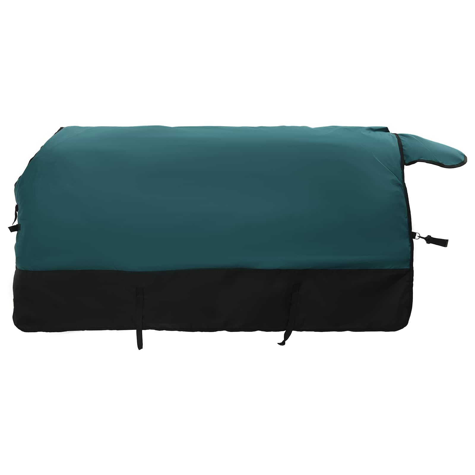 Coperta per Cavalli Verde Scuro e Nero 165 cm Poliestere