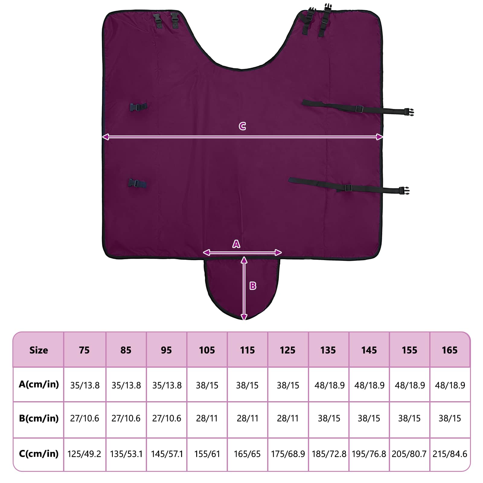 Coperta per Cavalli Viola Completo 75 cm Poliestere