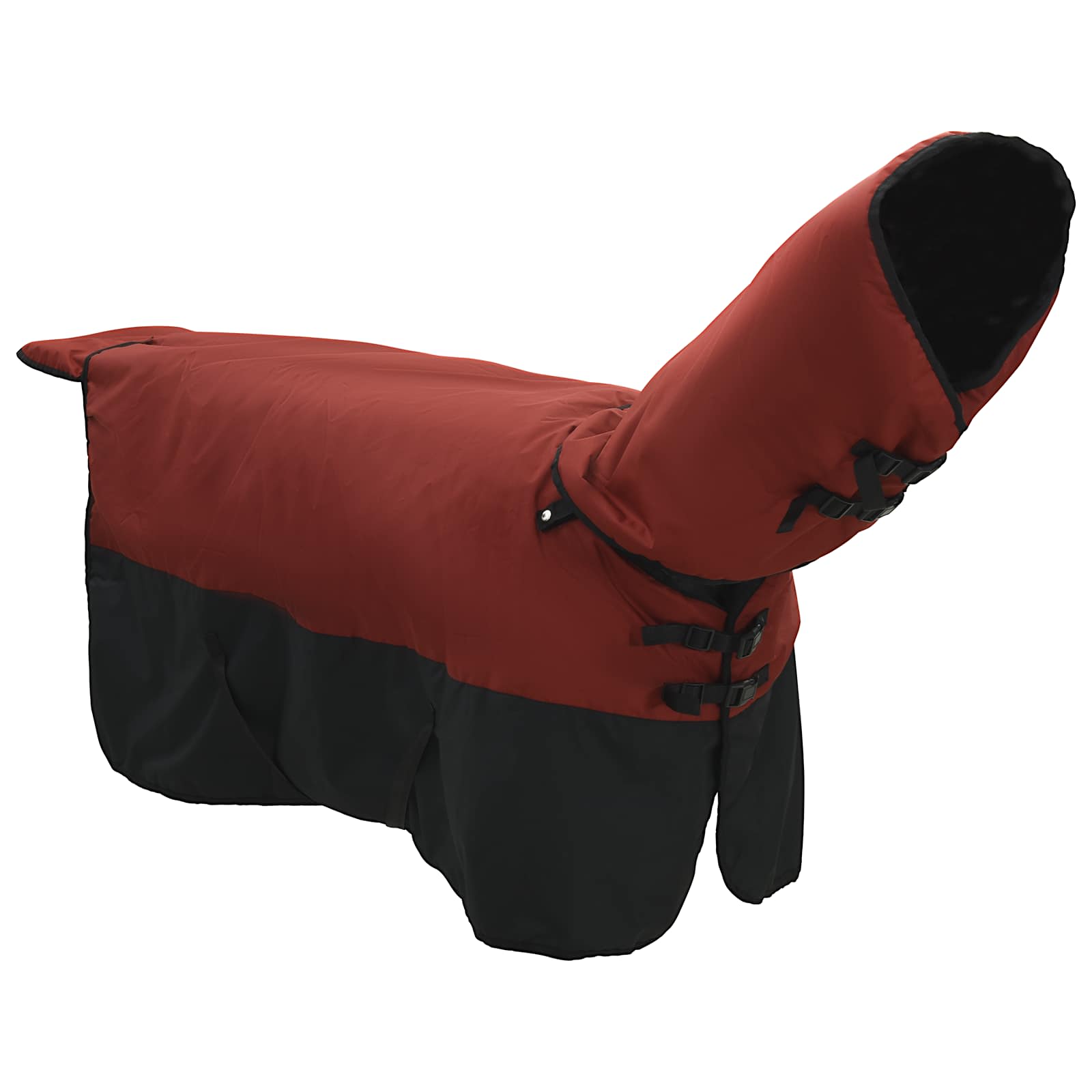 Coperta per Cavalli Bordeaux e Nero 75 cm Poliestere