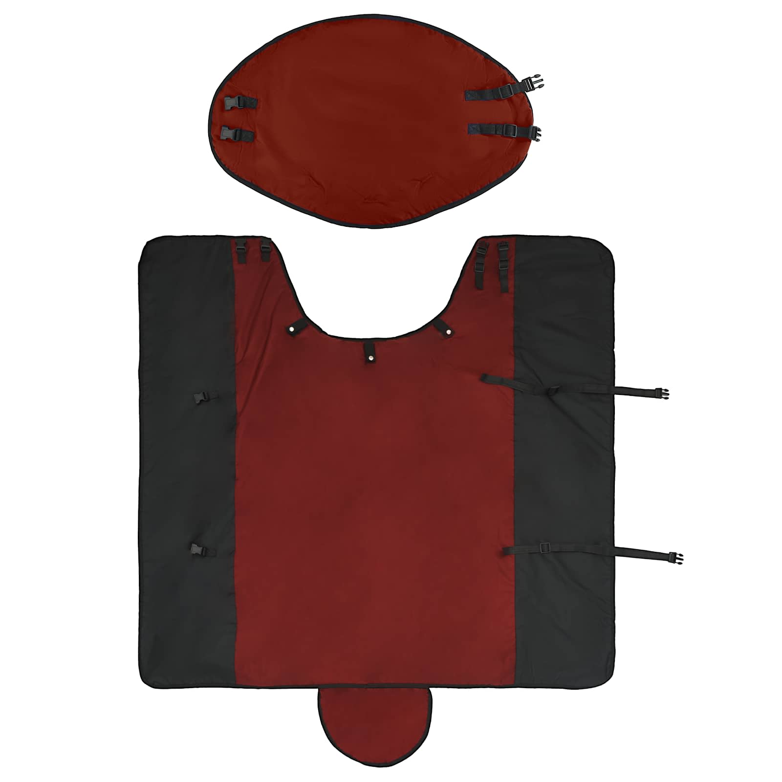 Coperta per Cavalli Bordeaux e Nero 95 cm Poliestere