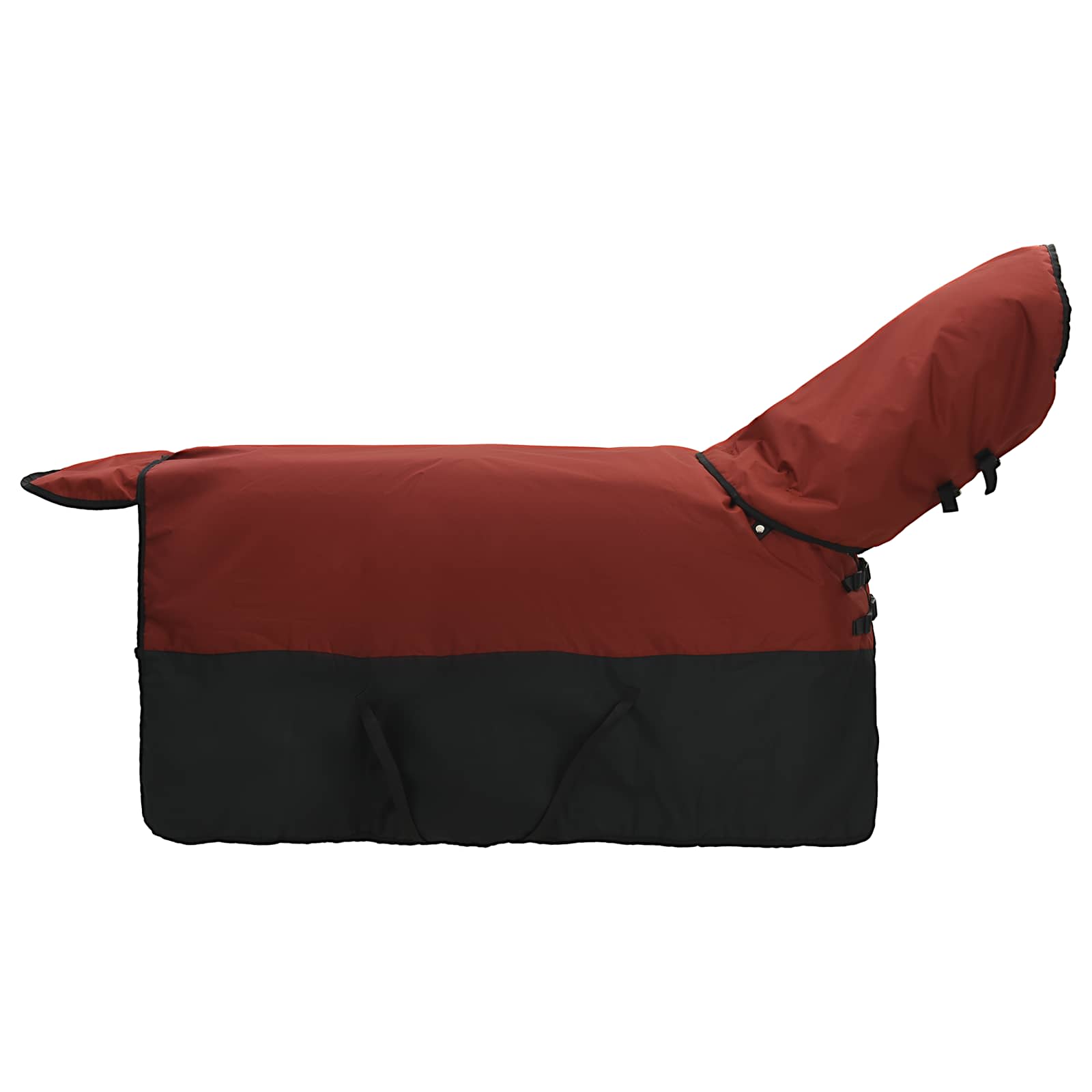 Coperta per Cavalli Bordeaux e Nero 135 cm Poliestere