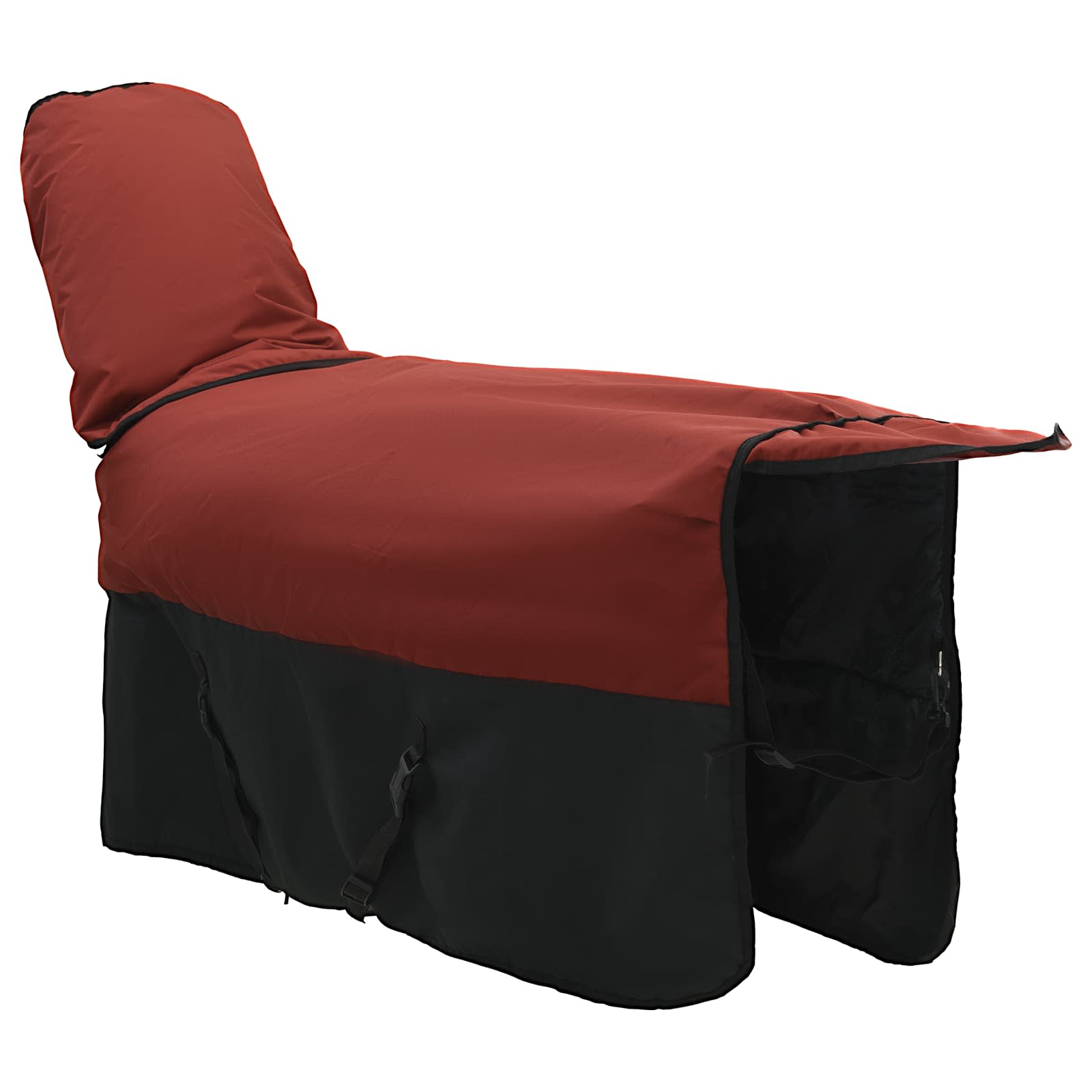 Coperta per Cavalli Bordeaux e Nero 165 cm Poliestere