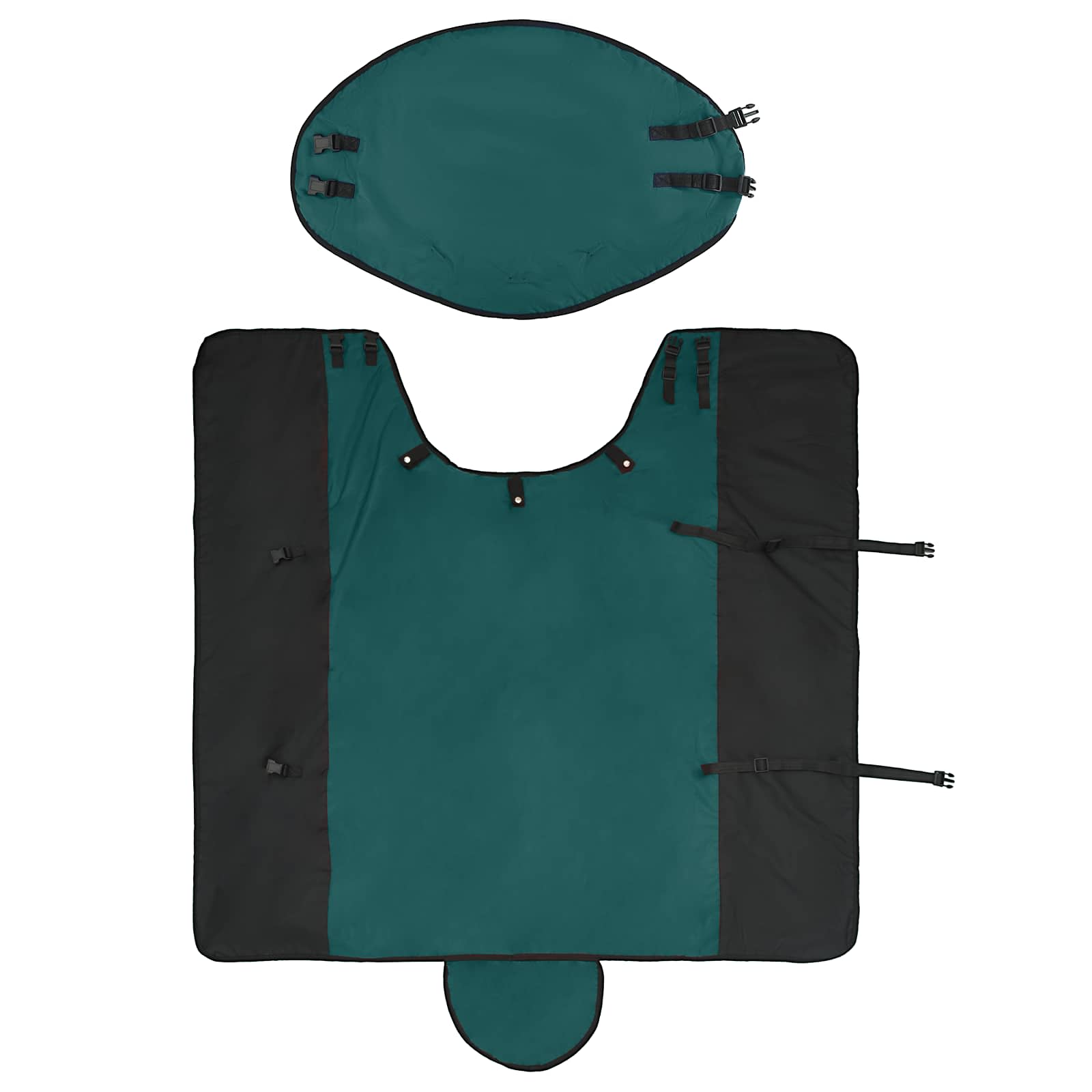 Coperta per Cavalli Verde Scuro e Nero 75 cm Poliestere