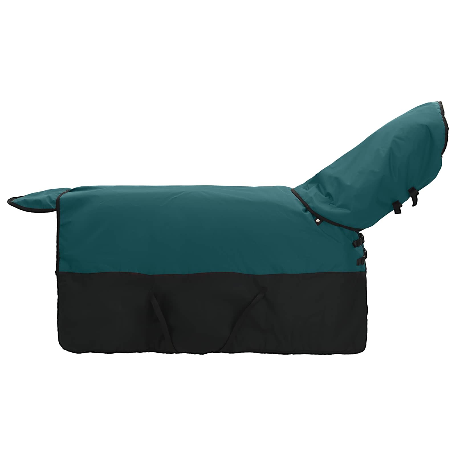 Coperta per Cavalli Verde Scuro e Nero 105 cm Poliestere