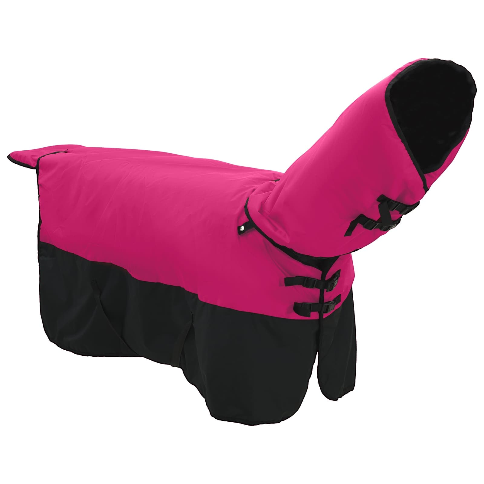 Coperta per Cavalli Rosa e Nero 155 cm Poliestere