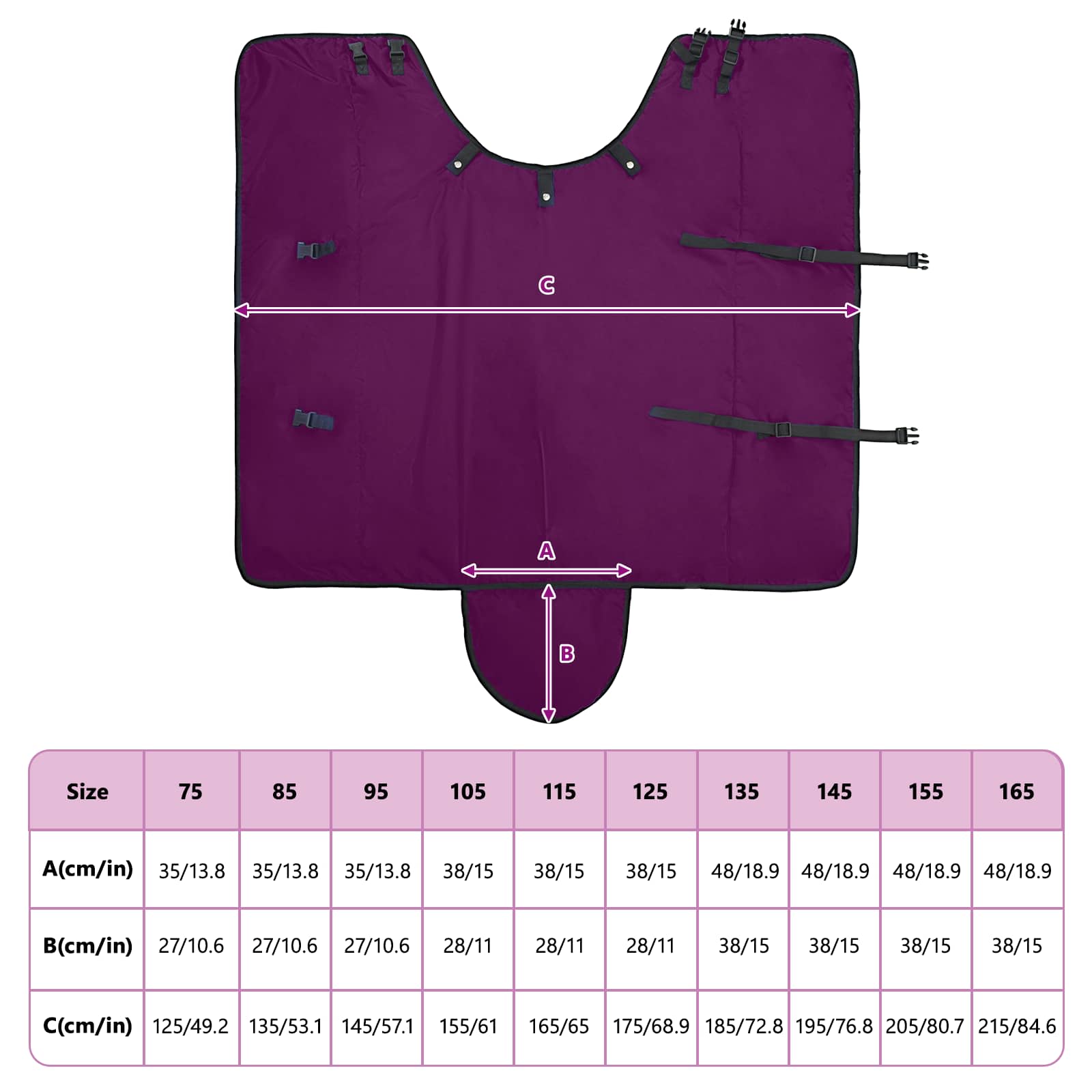 Coperta per Cavalli Viola Completo 135 cm Poliestere