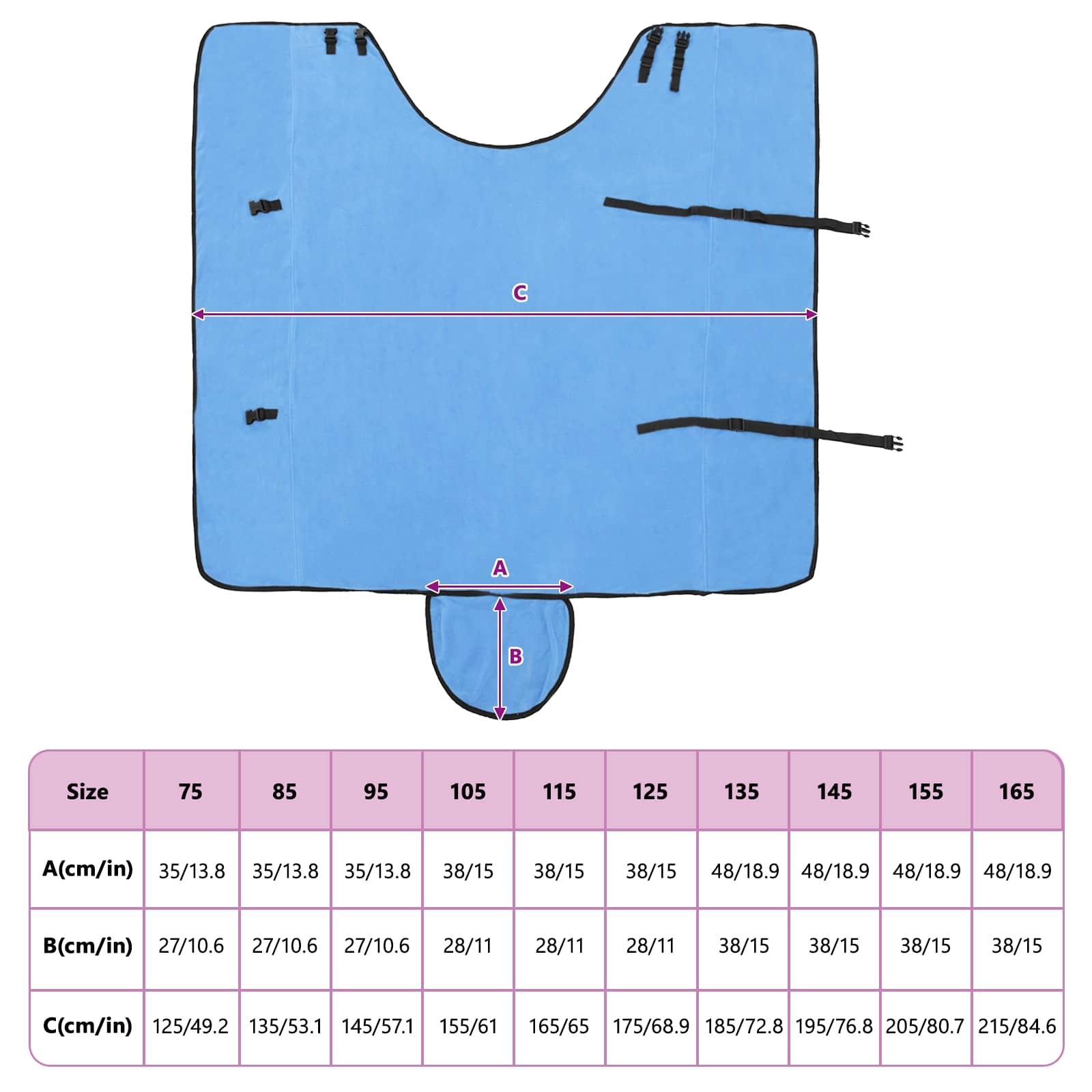 Coperta per Cavalli Aqua Completo 125 cm Fleece in poliestere