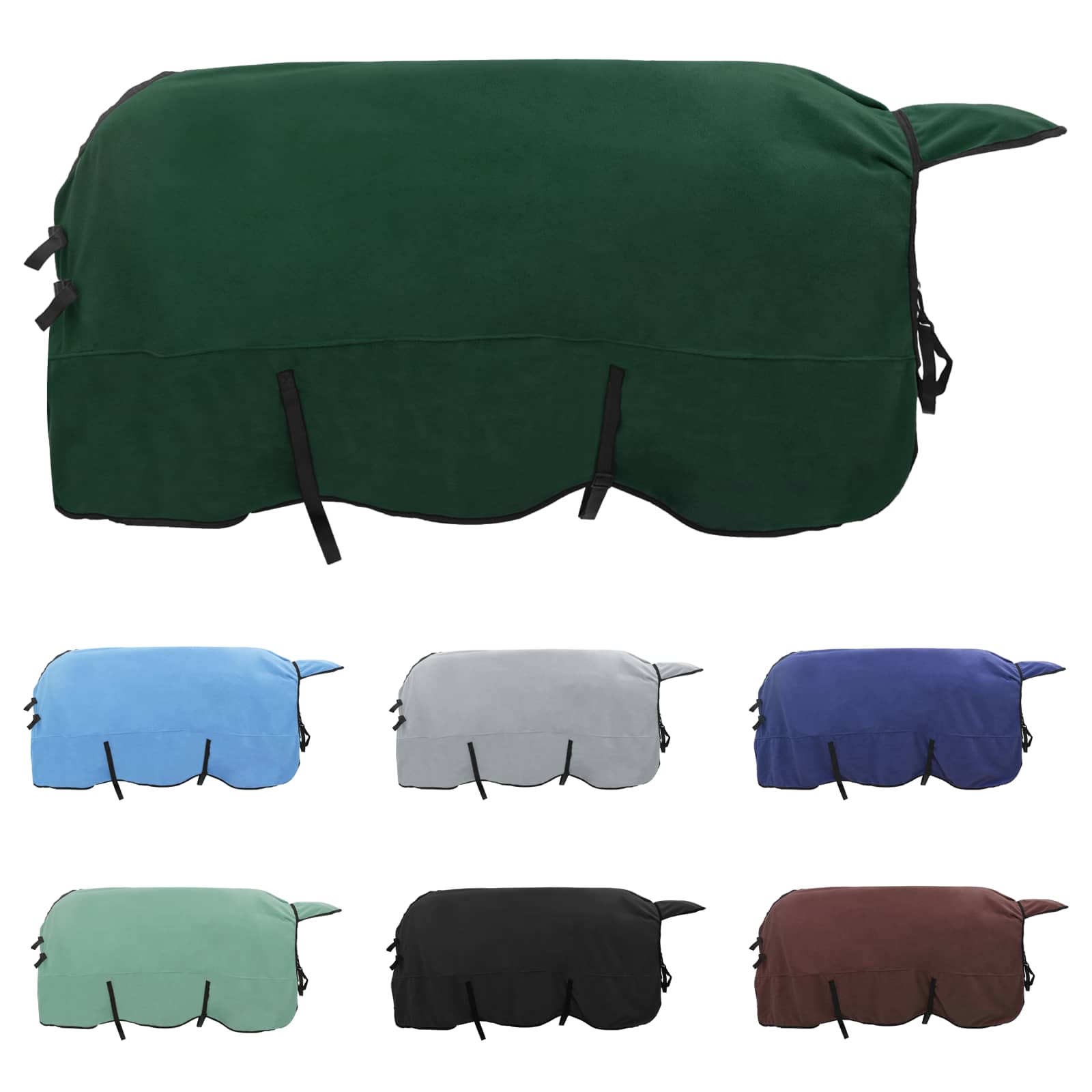 Coperta per Cavalli Verde Scuro 155 cm Fleece in poliestere