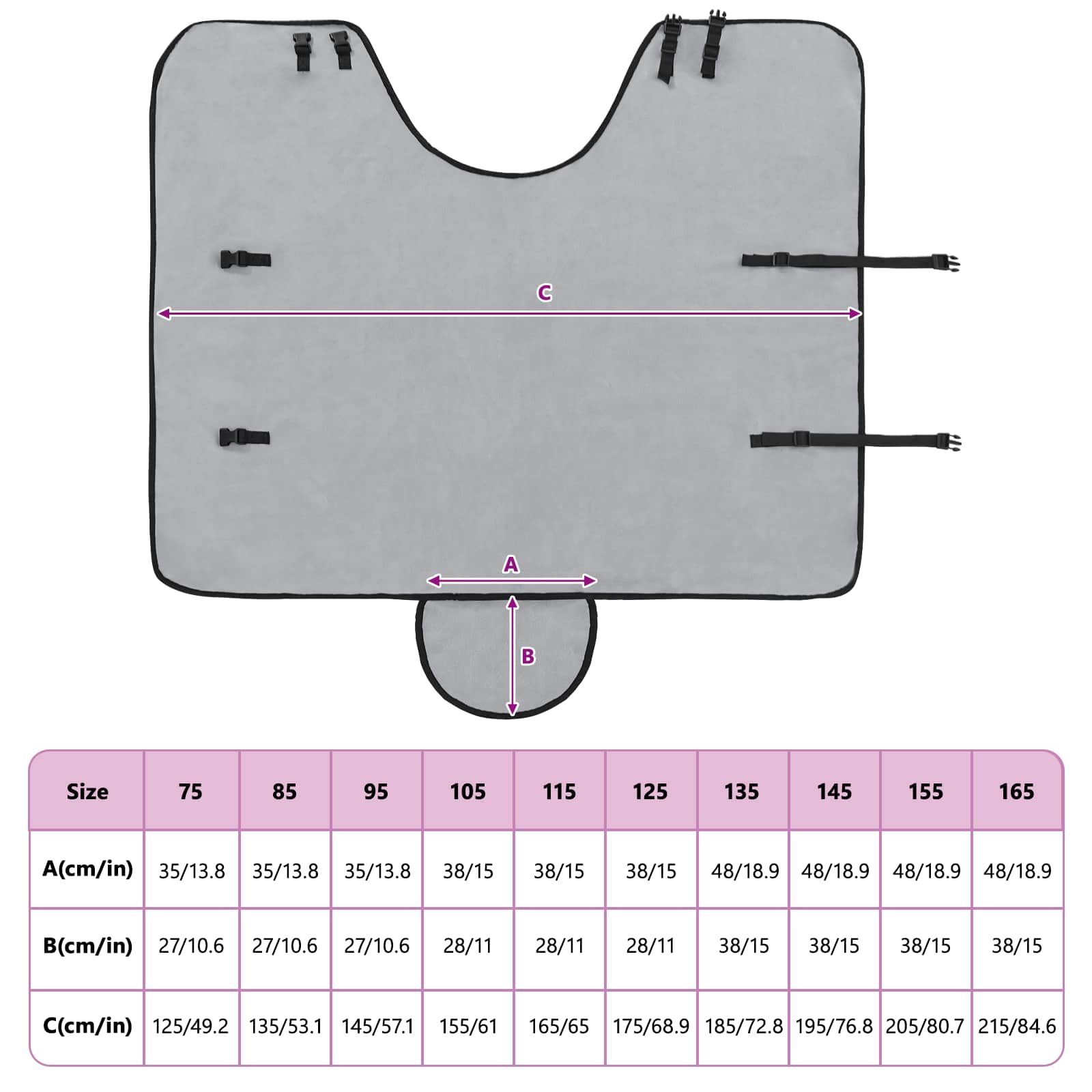 Coperta per Cavalli Grigio chiaro e rosa completo 115 cm