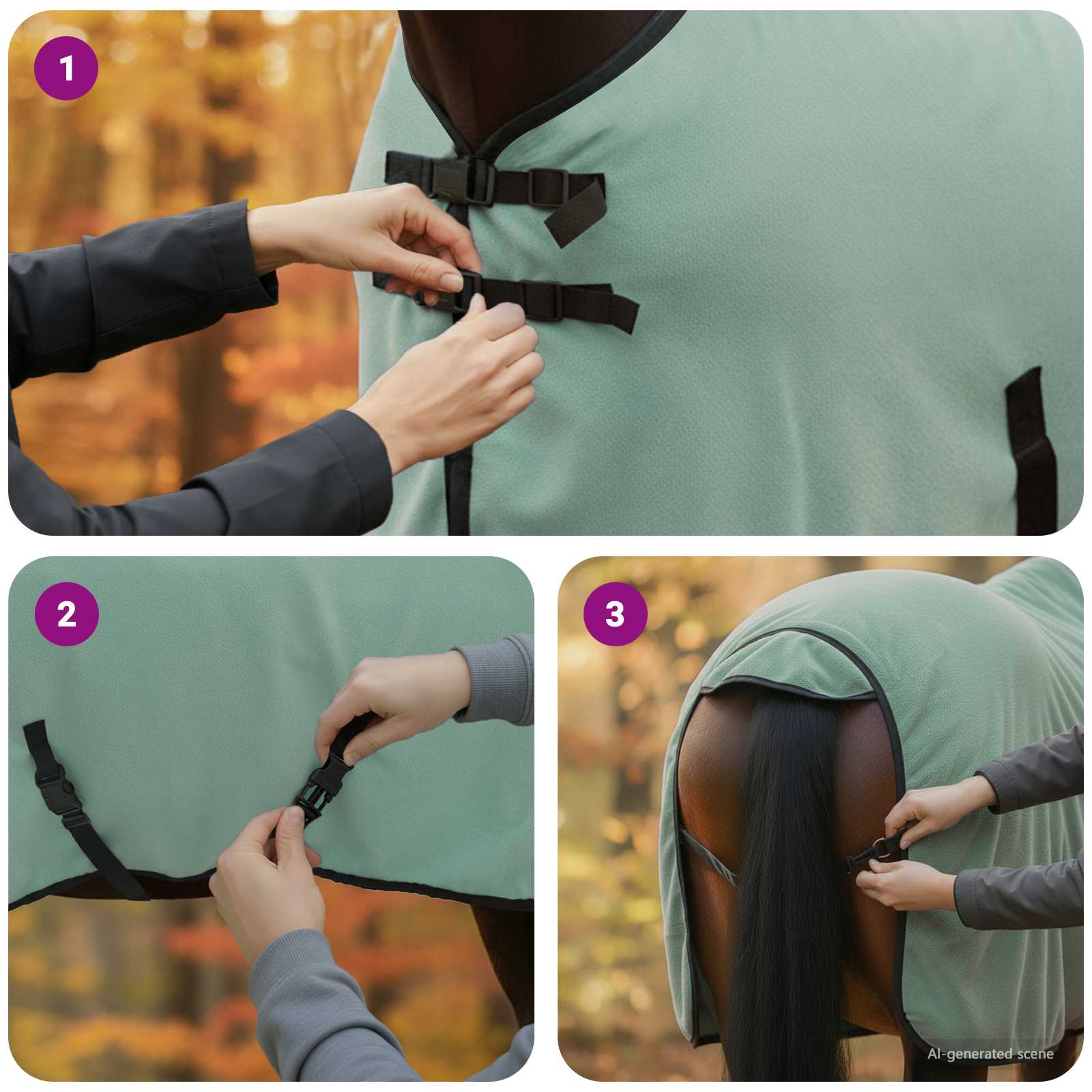 Coperta per Cavalli Verde speciale 115 cm Fleece in poliestere