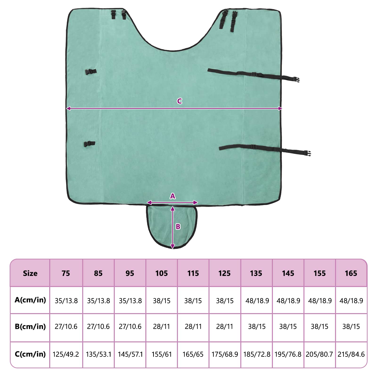Coperta per Cavalli Verde speciale 145 cm Fleece in poliestere