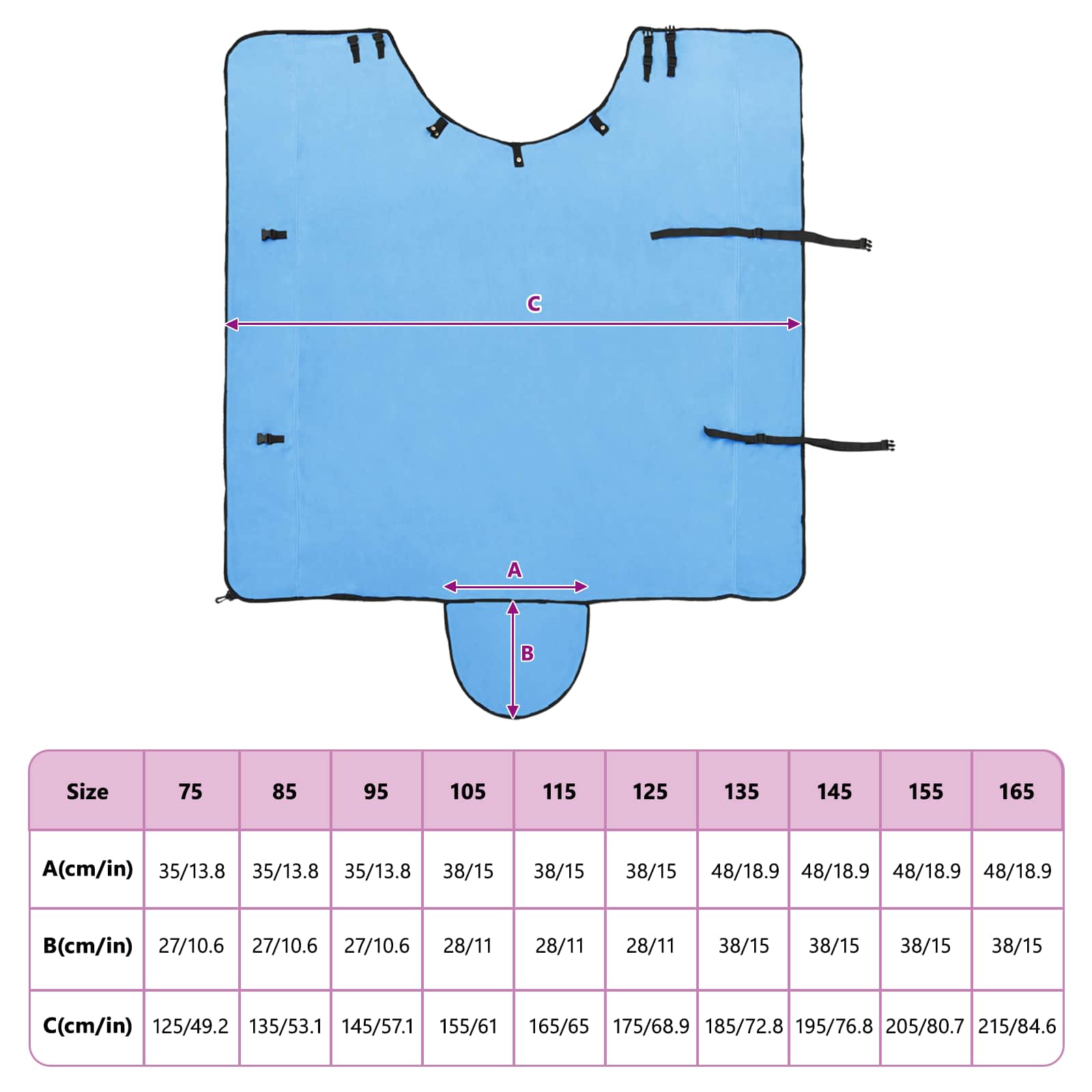 Coperta per Cavalli Aqua Completo 145 cm Fleece in poliestere