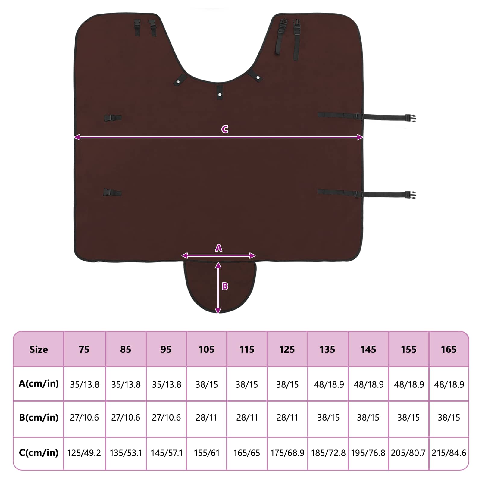 Coperta per Cavalli Marrone Scuro Completo 85 cm
