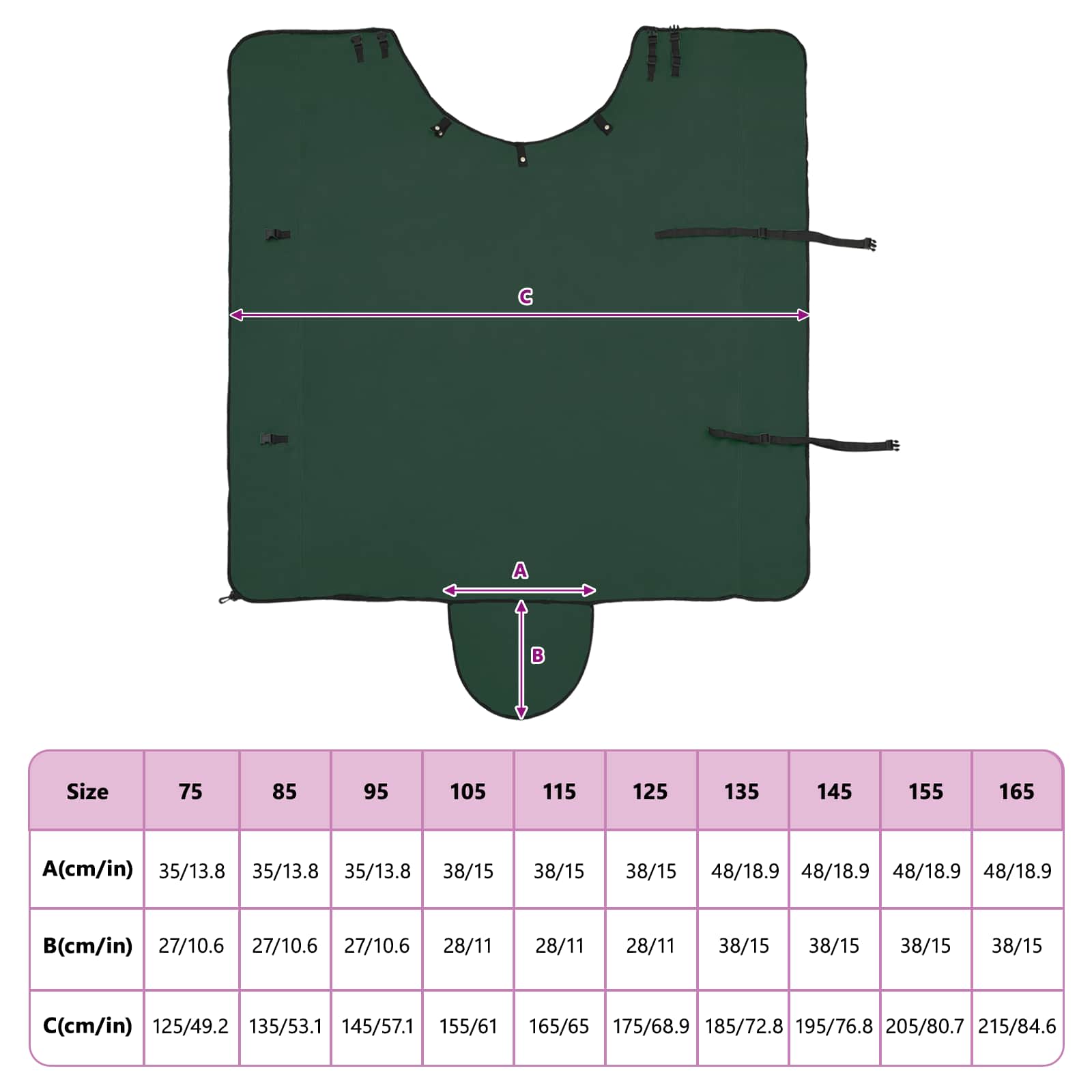 Coperta per Cavalli Verde Scuro 125 cm Fleece in poliestere