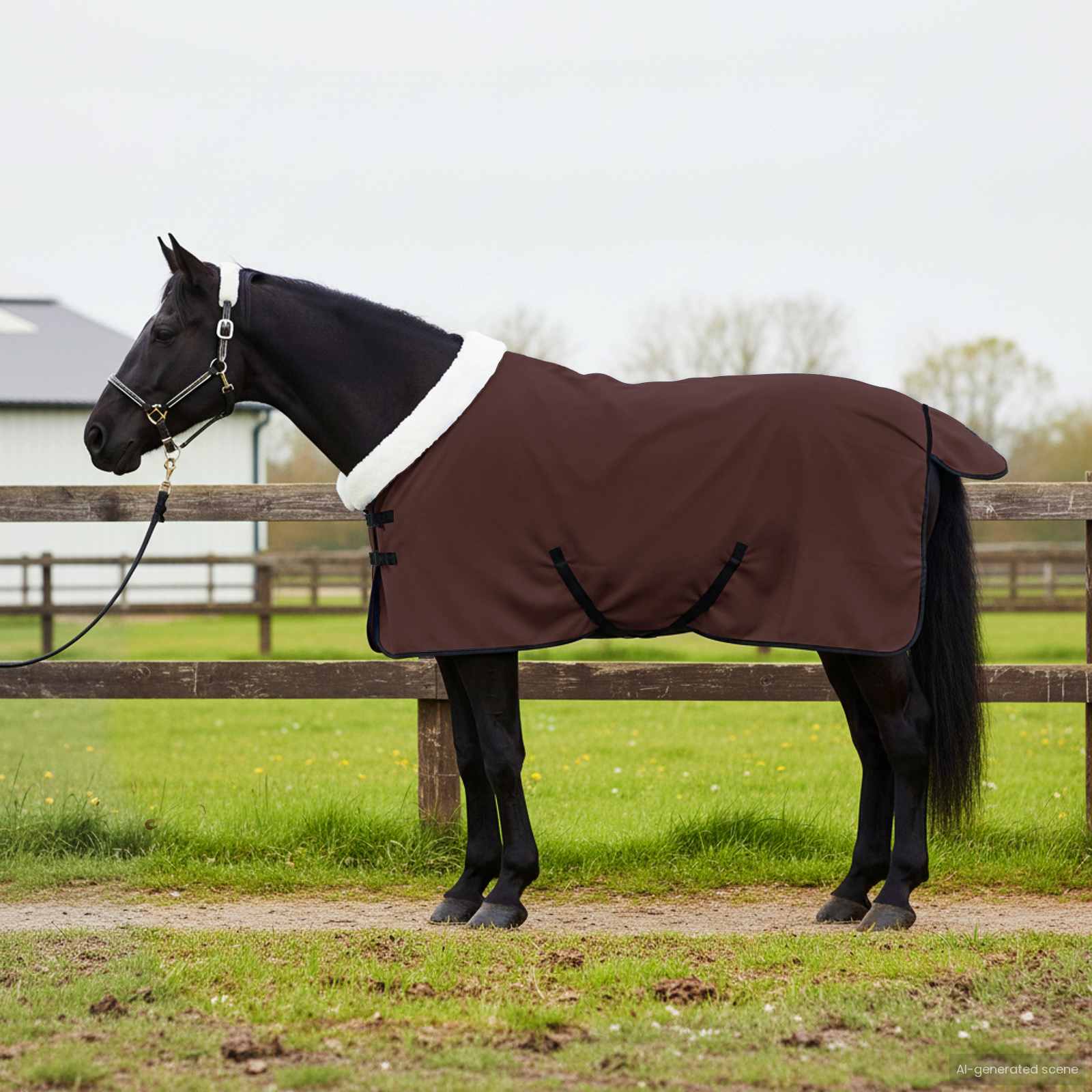 Coperta per Cavalli Marrone Scuro 85 cm Felpa in pile