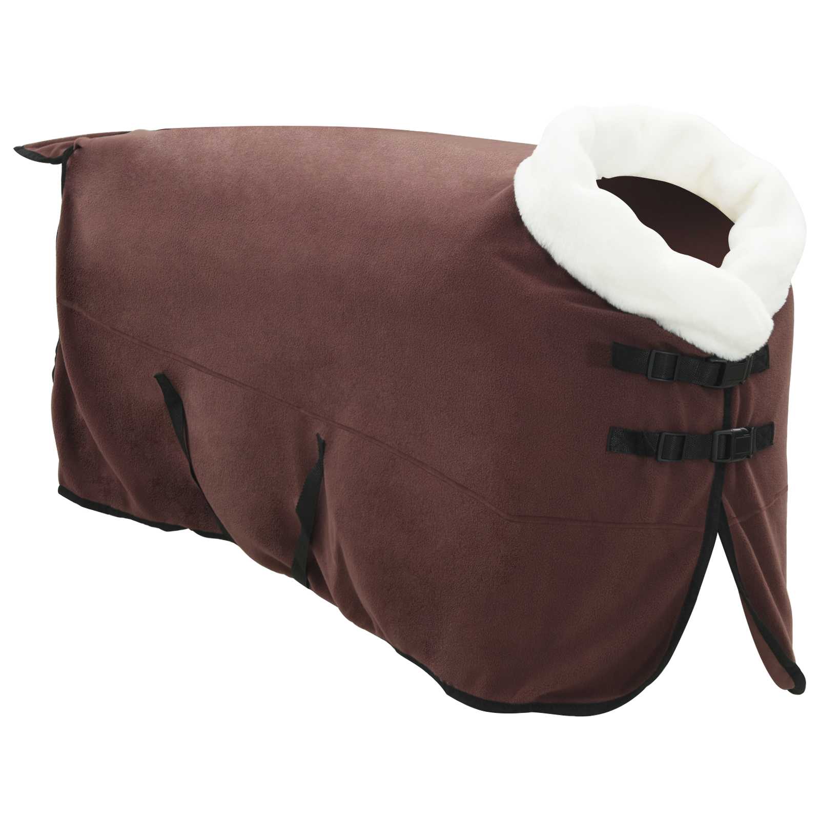 Coperta per Cavalli Marrone Scuro Completo 155 cm Felpa in pile