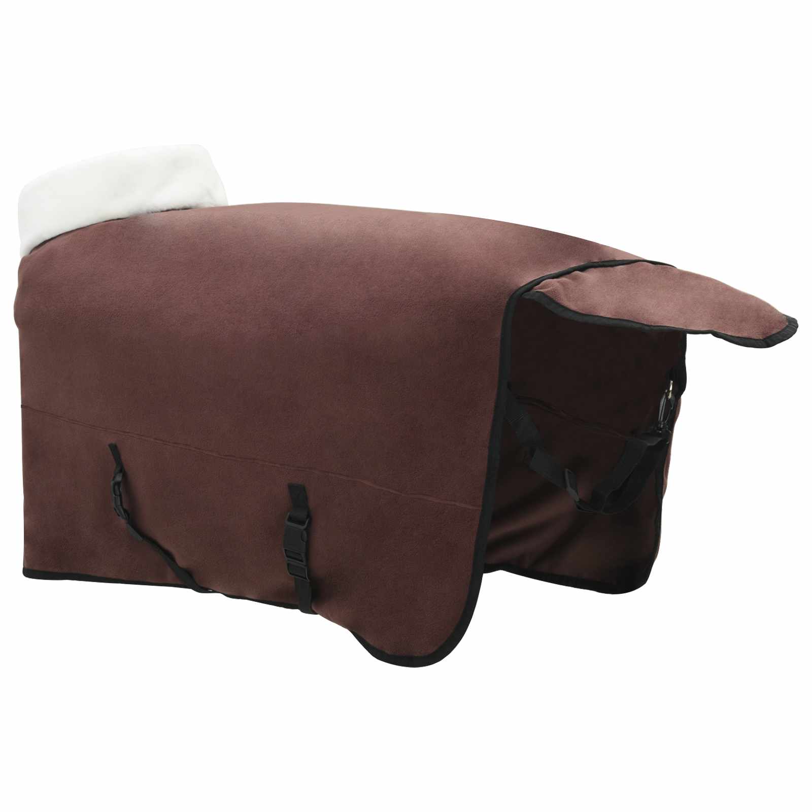 Coperta per Cavalli Marrone Scuro Completo 155 cm Felpa in pile