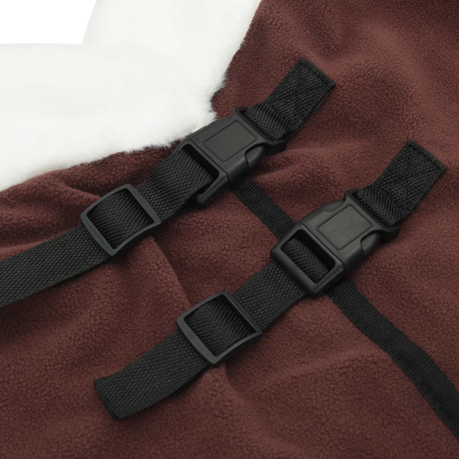 Coperta per Cavalli Marrone Scuro Completo 155 cm Felpa in pile