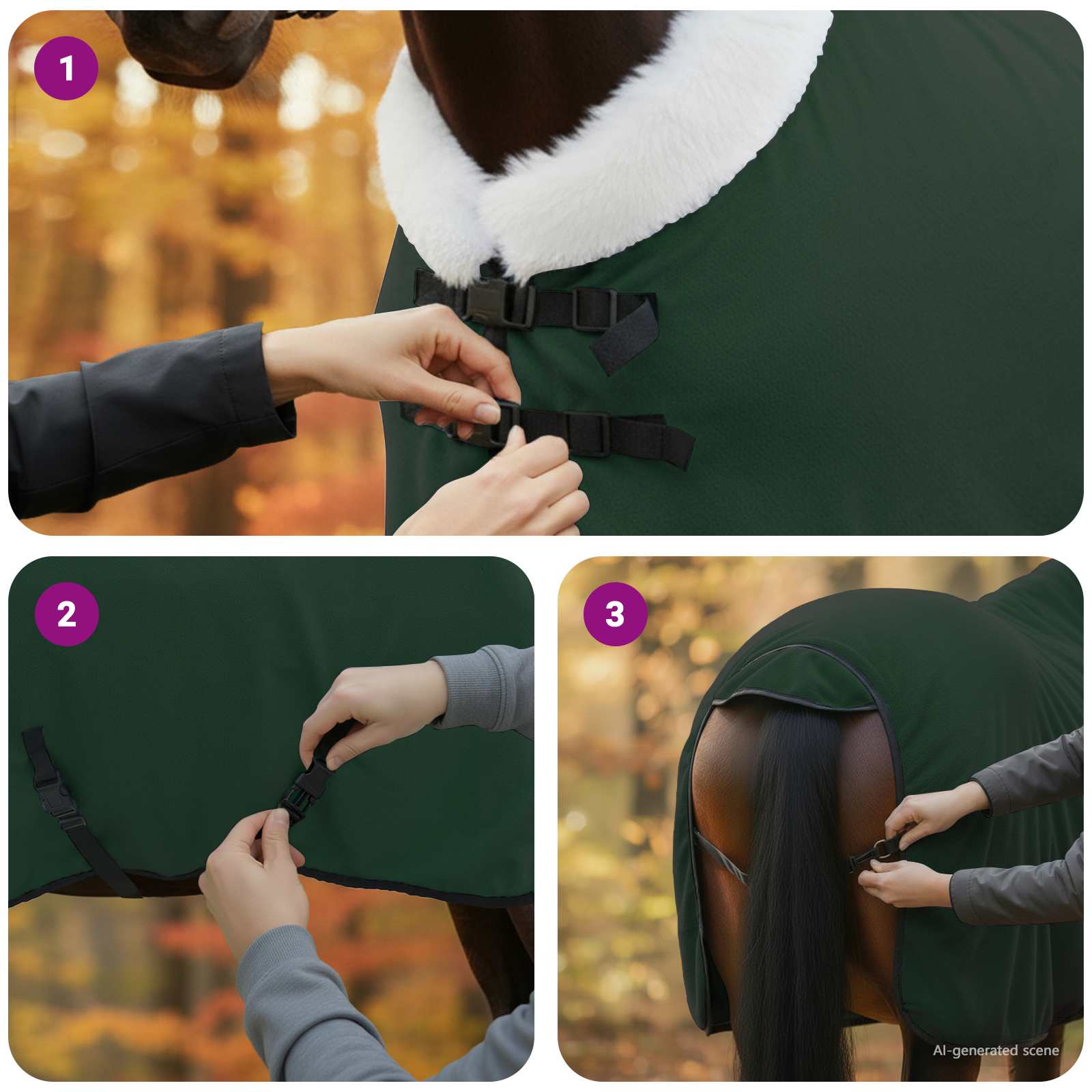 Coperta per Cavalli Verde Scuro 95 cm Felpa in pile