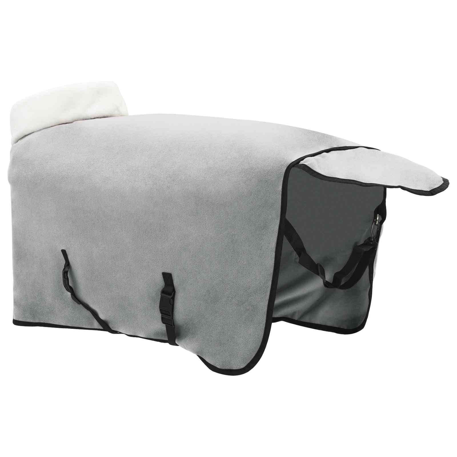 Coperta per Cavalli Grigio Chiaro Completo 115 cm Felpa in pile