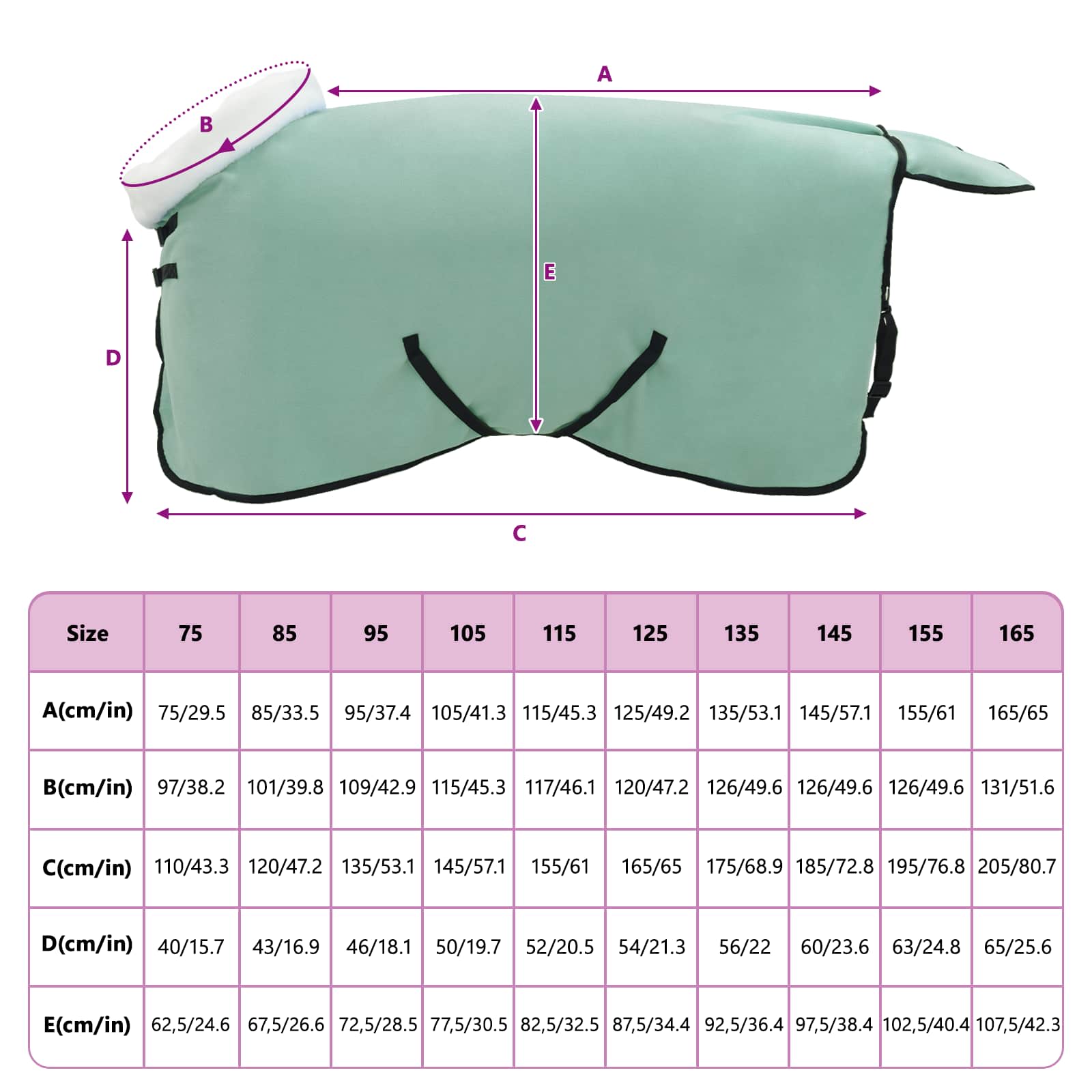 Coperta per Cavalli Verde 75 cm Felpa in pile